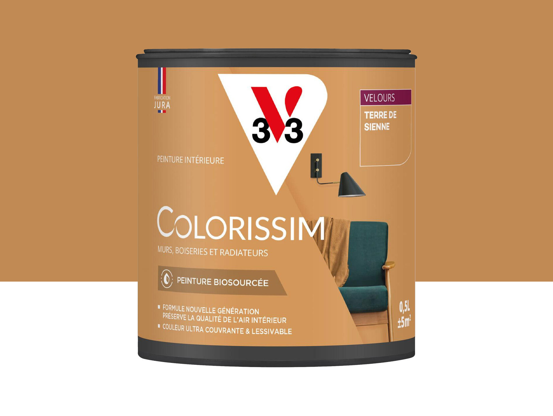 Peinture de décoration Colorissim V33 Terre de sienne velours 500ml