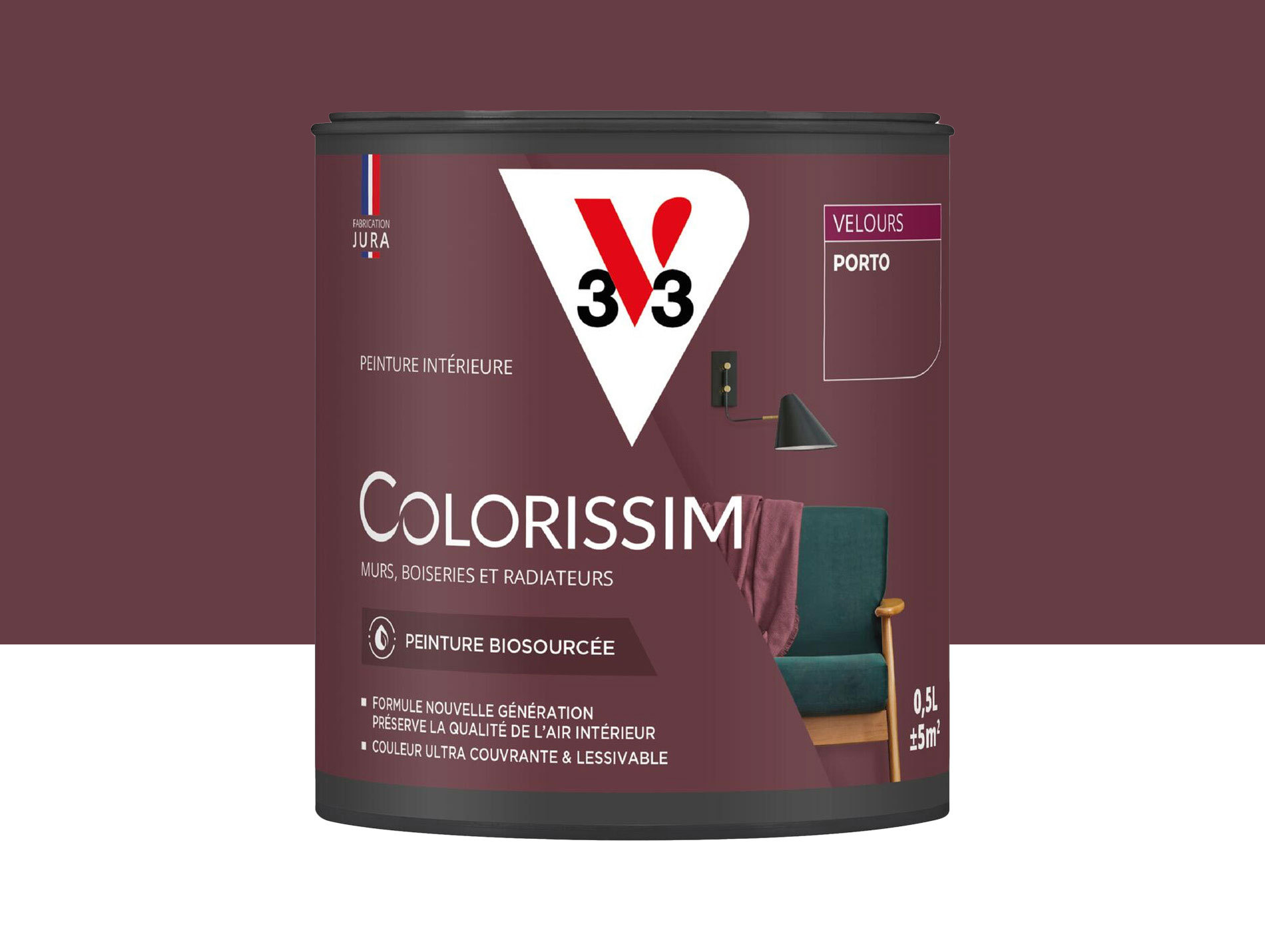 Peinture de décoration Colorissim V33 Porto velours 500ml