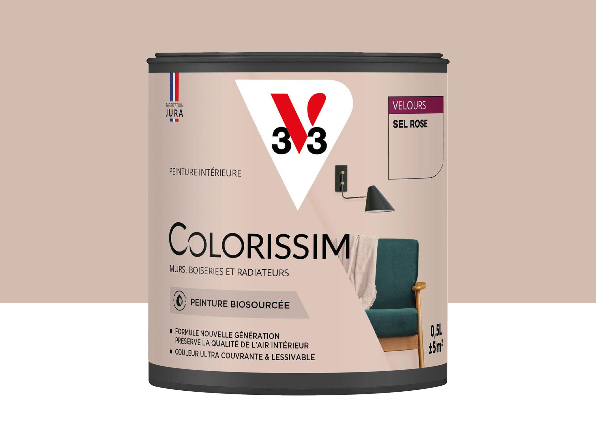 Peinture de décoration Colorissim V33 Sel rose velours 500ml