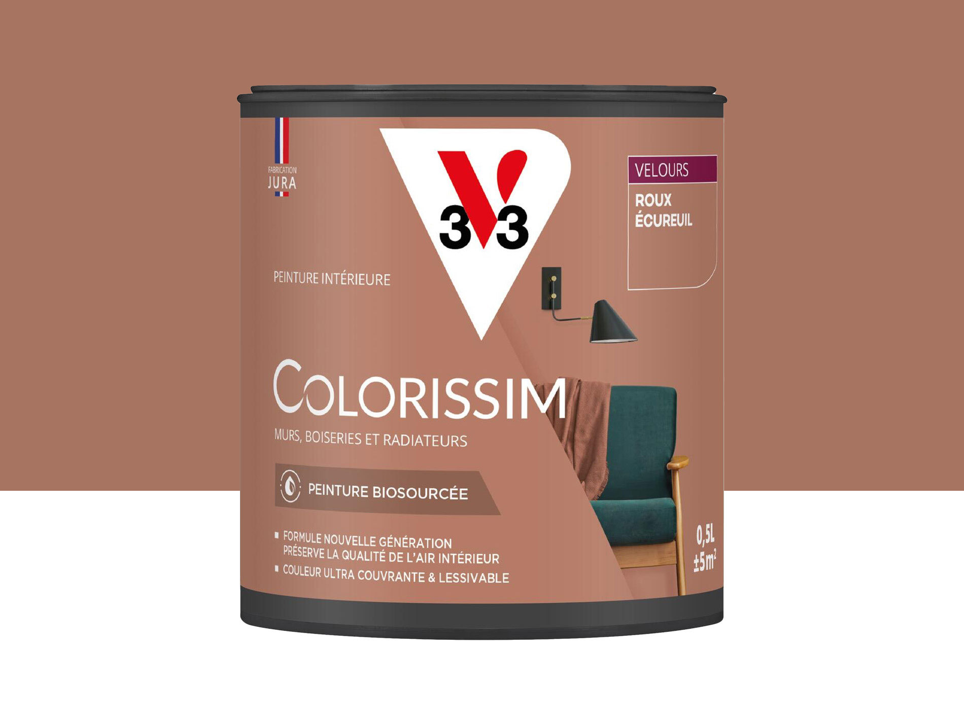 Peinture de décoration Colorissim V33 Roux écureuil velours 500ml