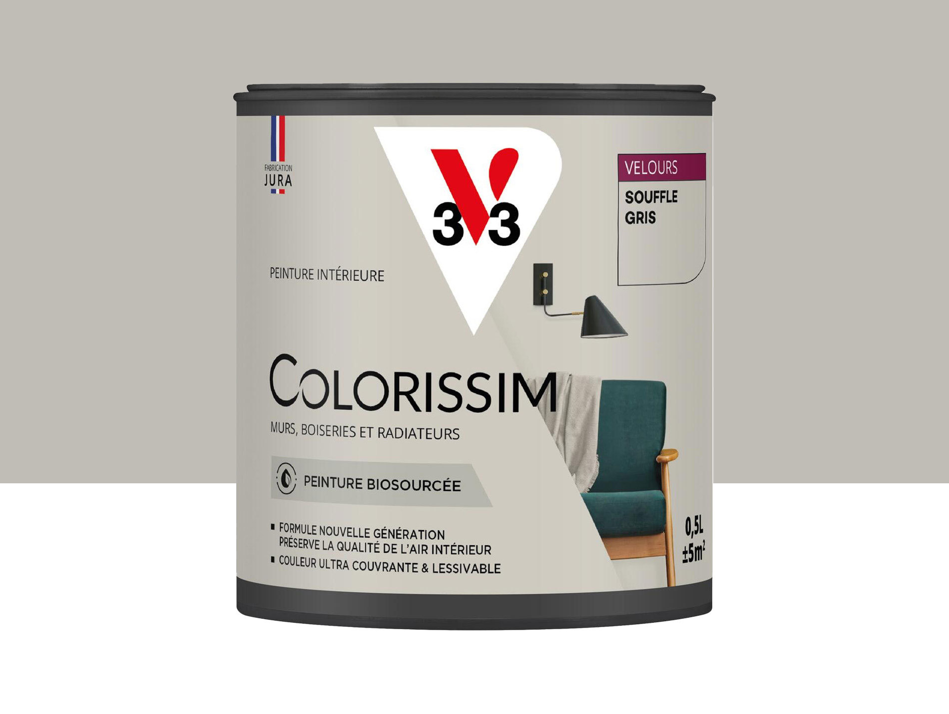 Peinture de décoration Colorissim V33 Souffle gris velours 500ml