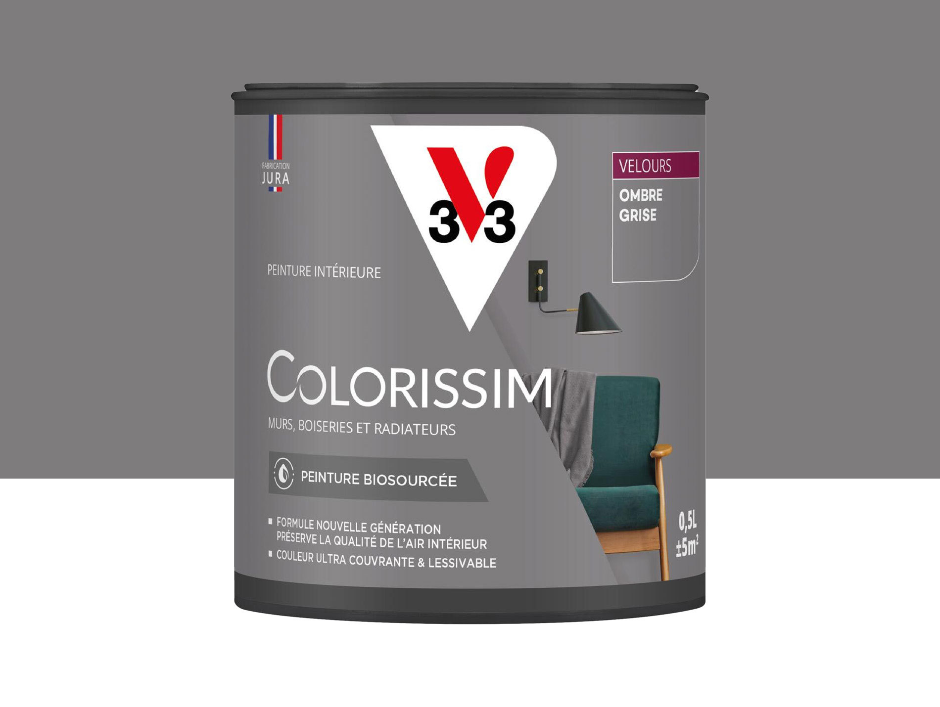 Peinture de décoration Colorissim V33 Ombre grise velours 500ml
