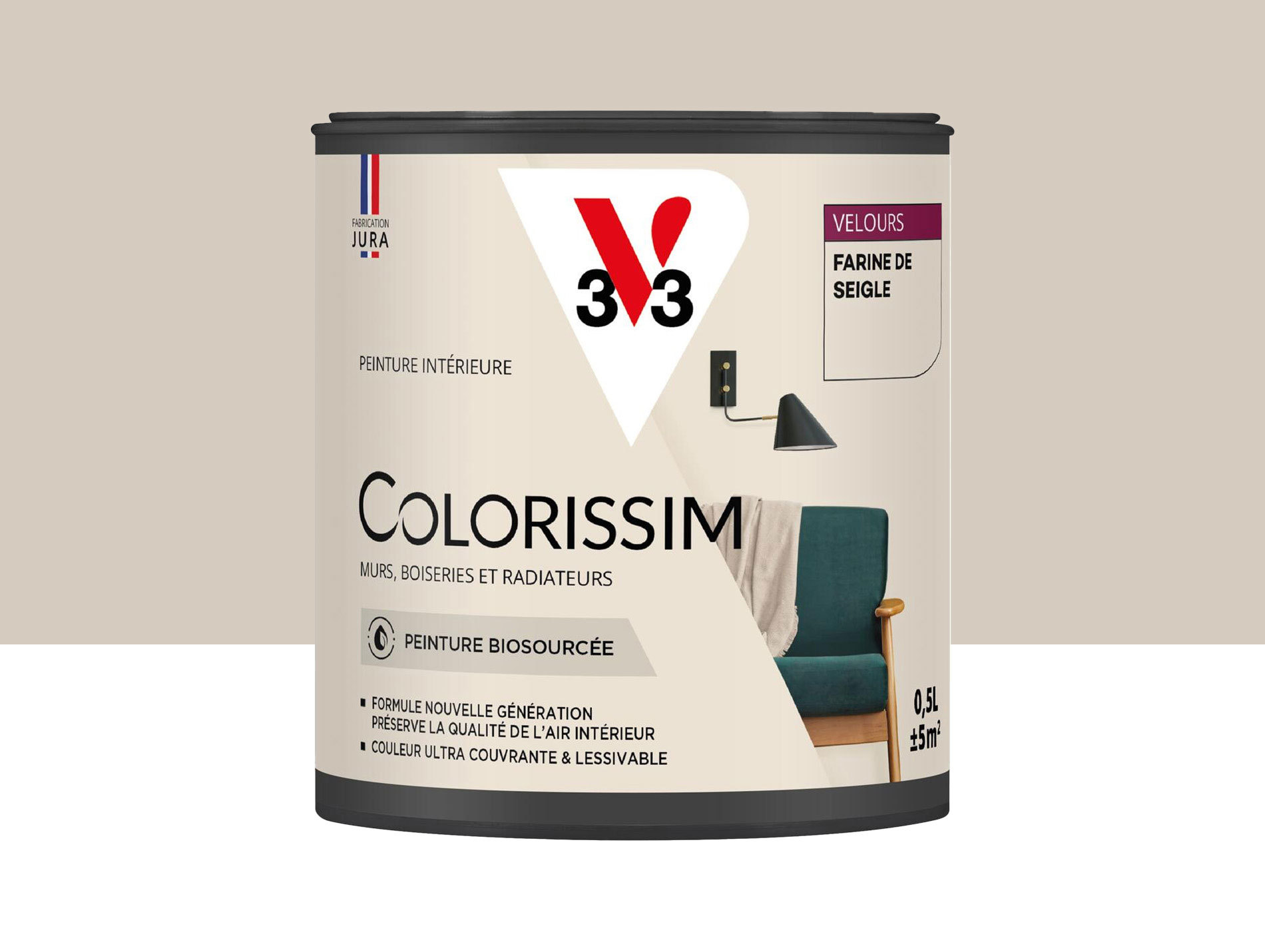 Peinture de décoration Colorissim V33 Farine seigle velours 500ml