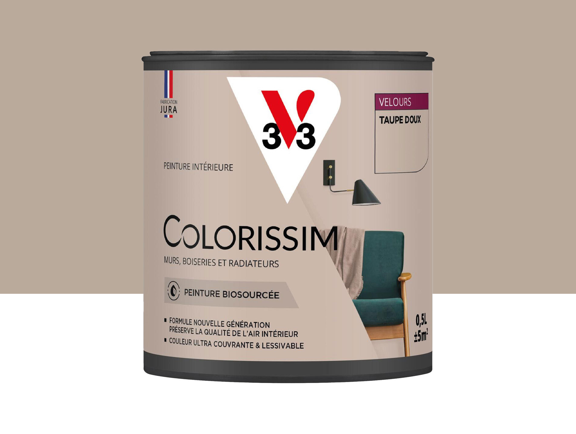 Peinture de décoration Colorissim V33 Taupe doux velours 500ml