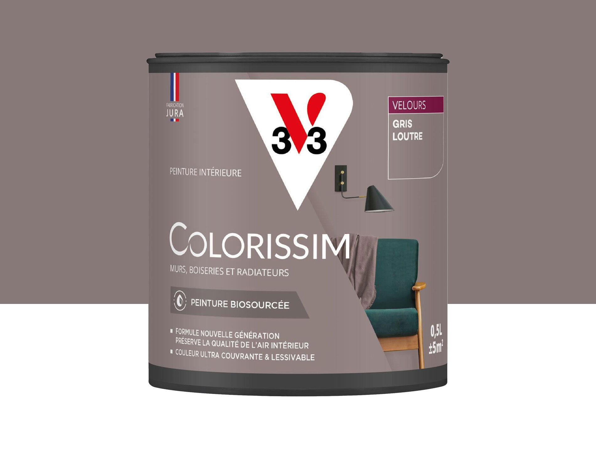 Peinture de décoration Colorissim V33 Gris loutre velours 500ml