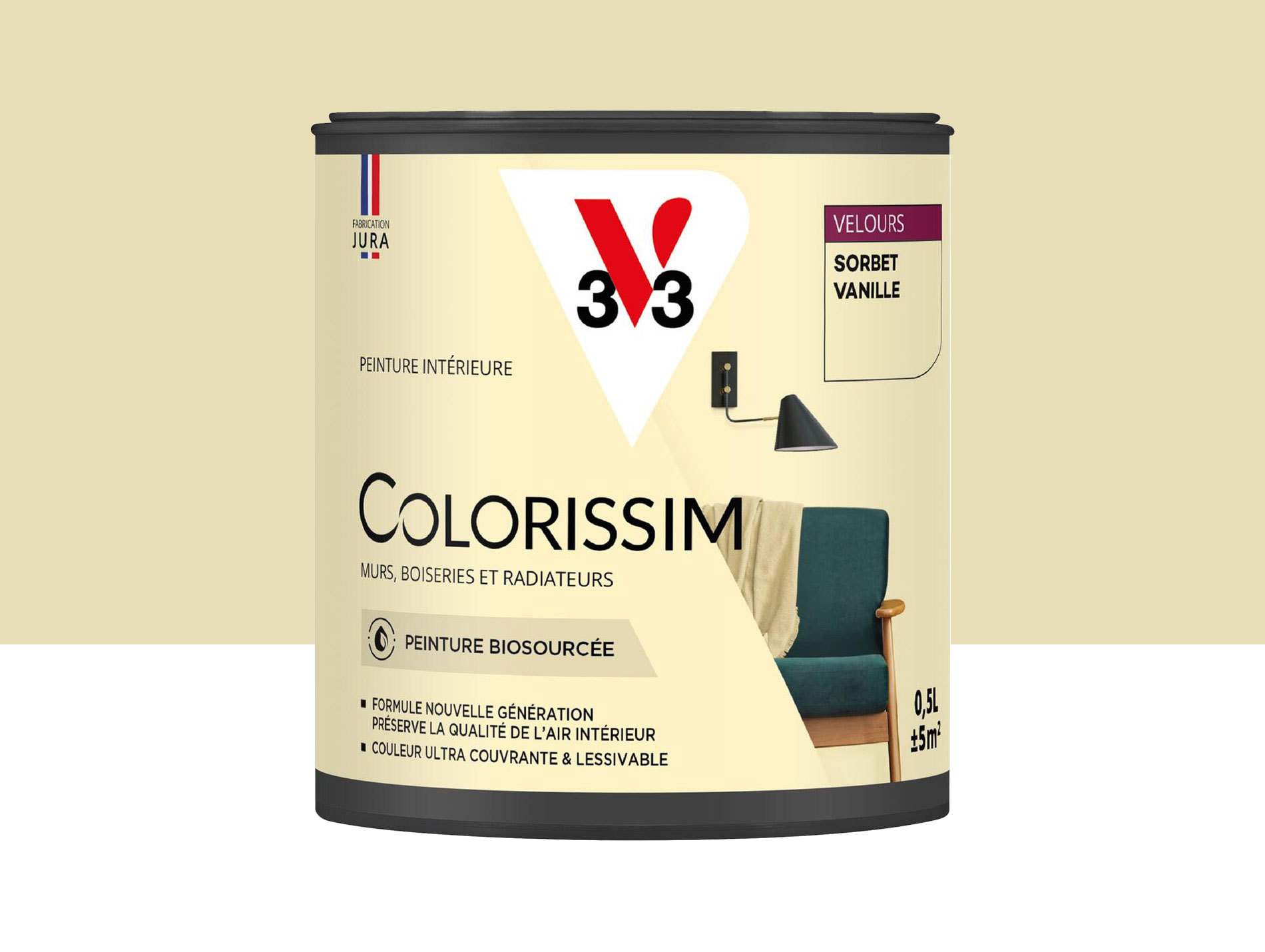Peinture de décoration Colorissim V33 Sorbet vanille velours 500ml