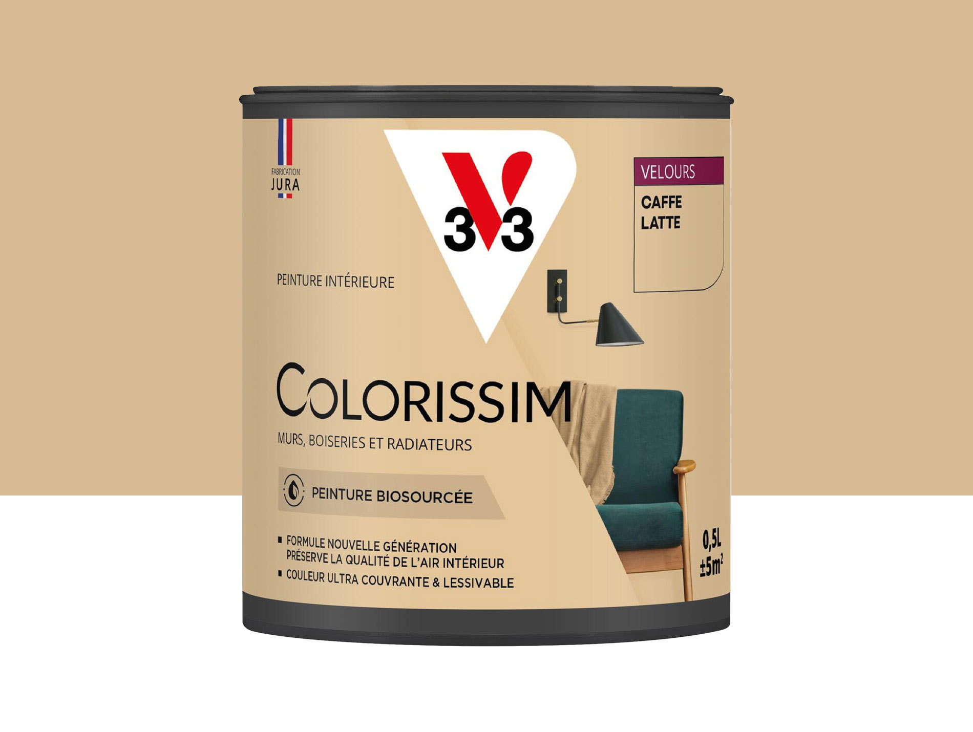 Peinture de décoration Colorissim V33 Café latté velours 500ml