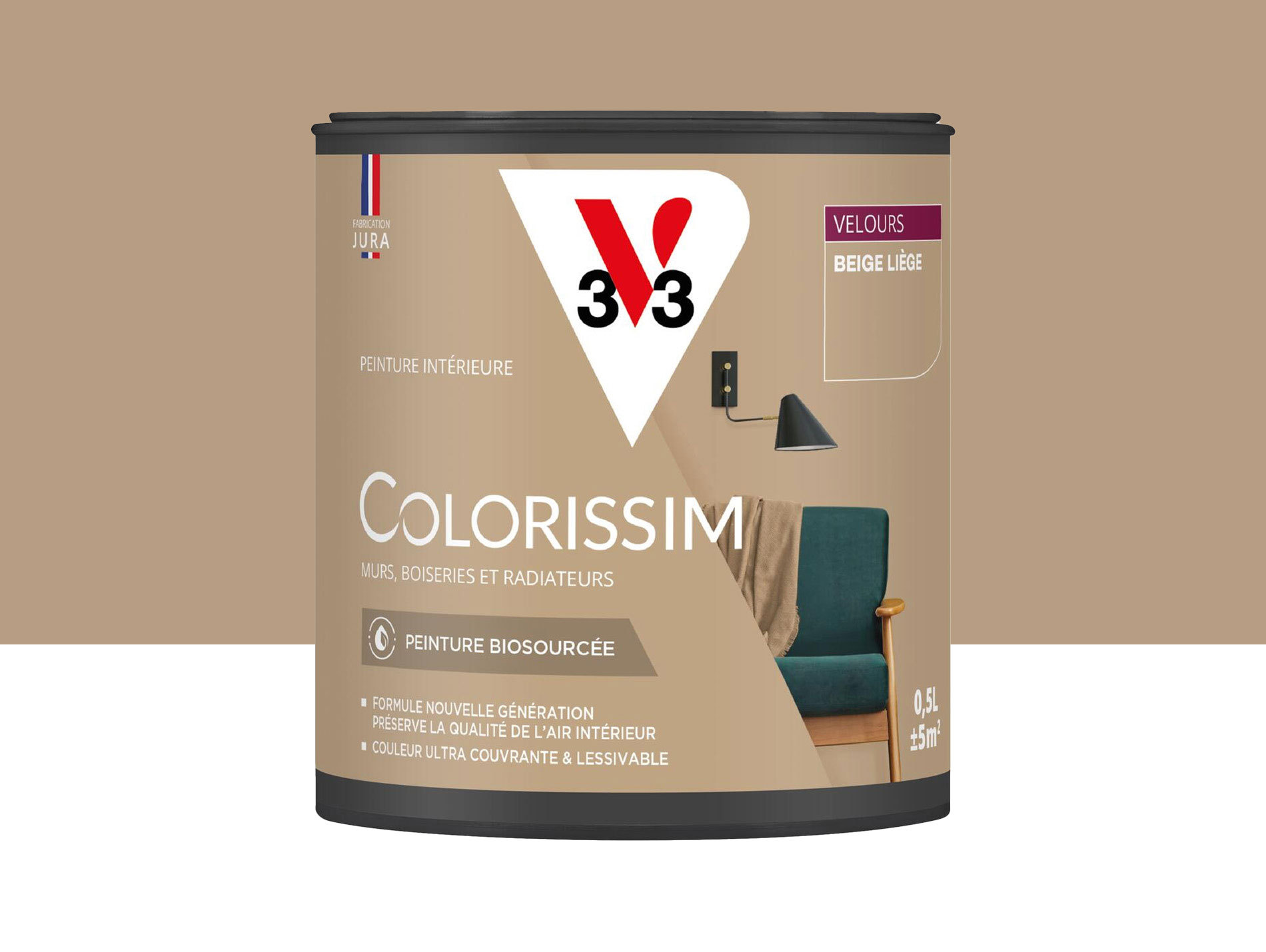 Peinture de décoration Colorissim V33 Beige liège velours 500ml