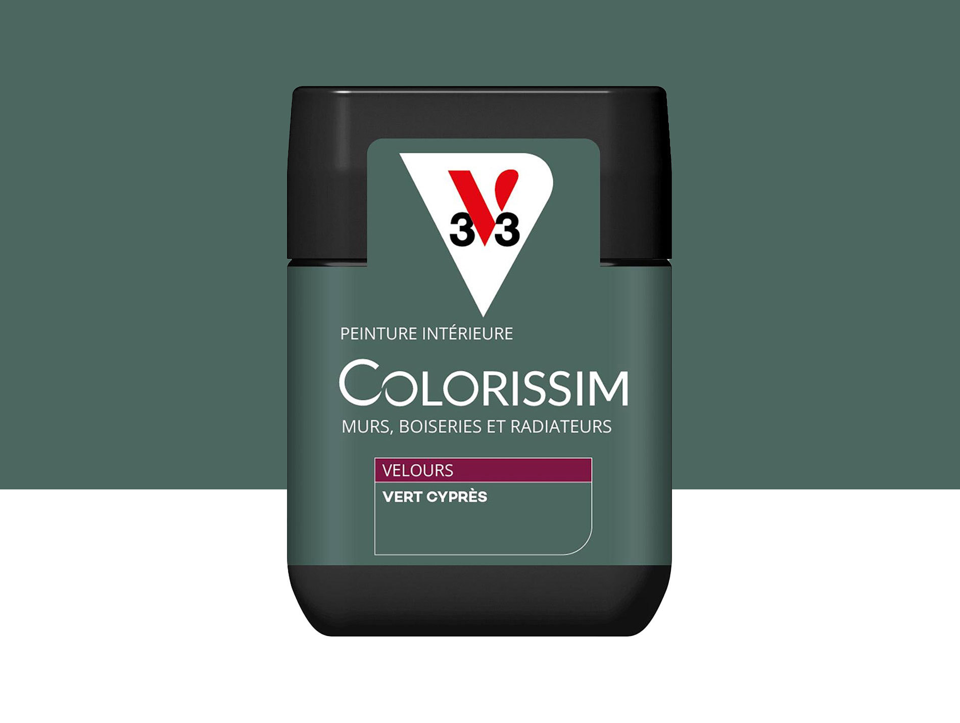 Peinture de décoration Colorissim V33 Vert cyprès velours 75ml
