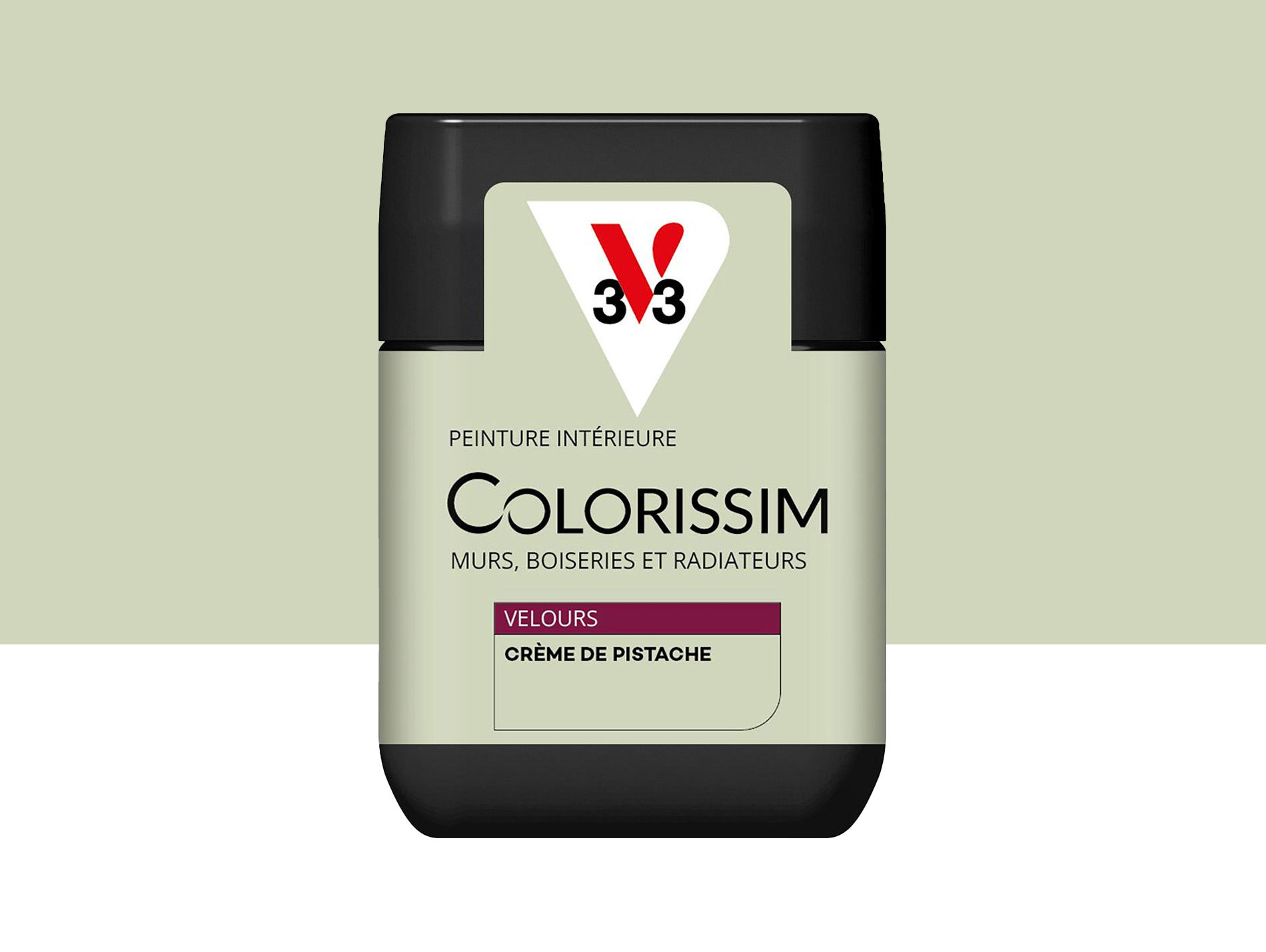 Peinture de décoration Colorissim V33 Crème pistache velours 75ml