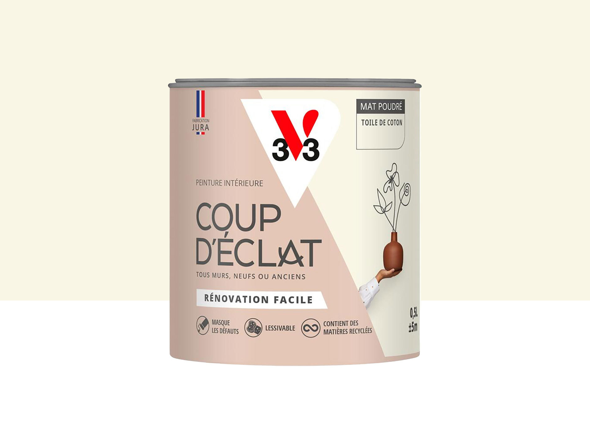 Peinture de décoration Coup d'éclat V33 Toile de coton 500ml