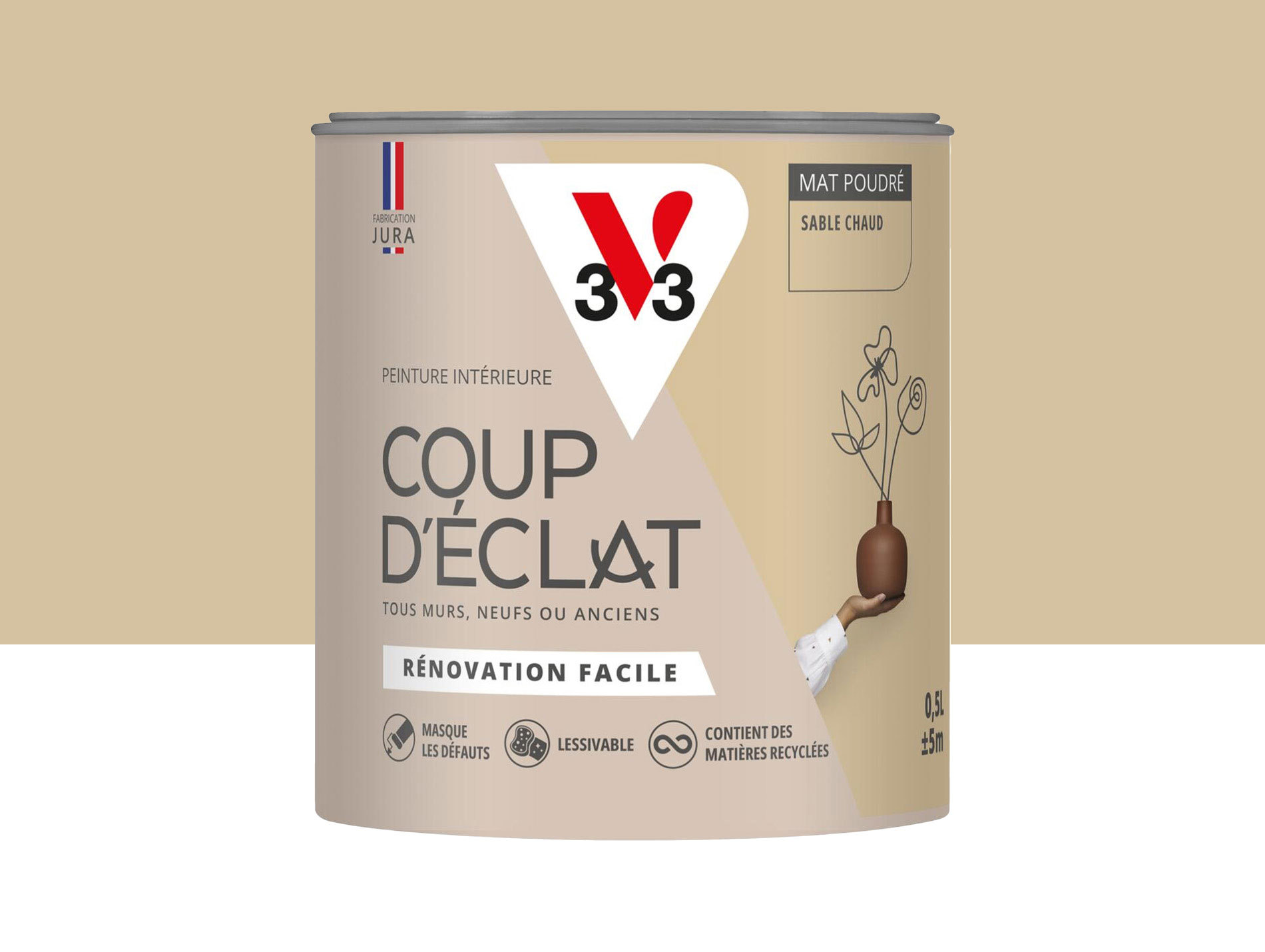 Peinture de décoration Coup d'éclat V33 Sable chaud 500ml