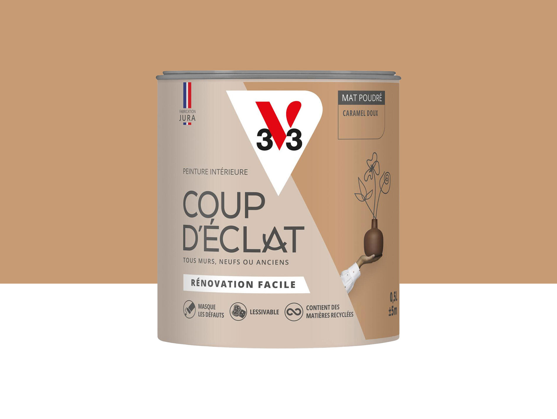Peinture de décoration Coup d'éclat V33 Garamel doux 500ml