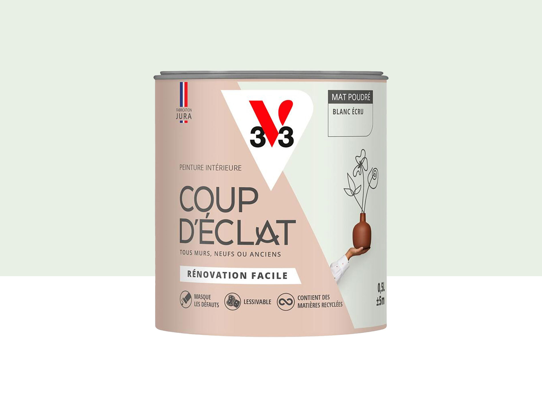 Peinture de décoration Coup d'éclat V33 Blanc écru 500ml