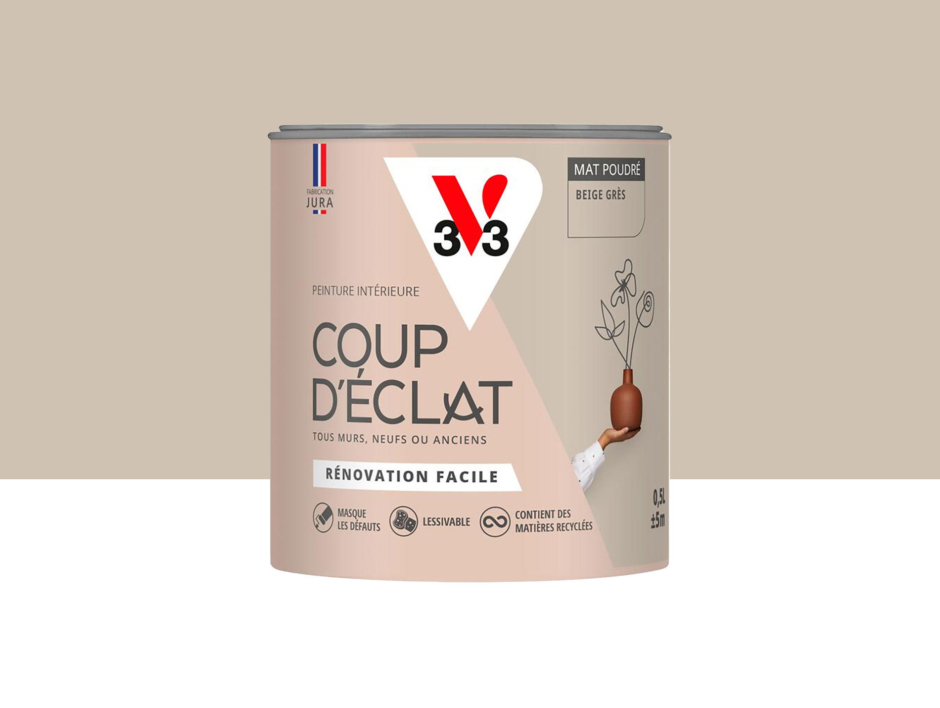 Peinture de décoration Coup d'éclat V33 Beige grès 500ml