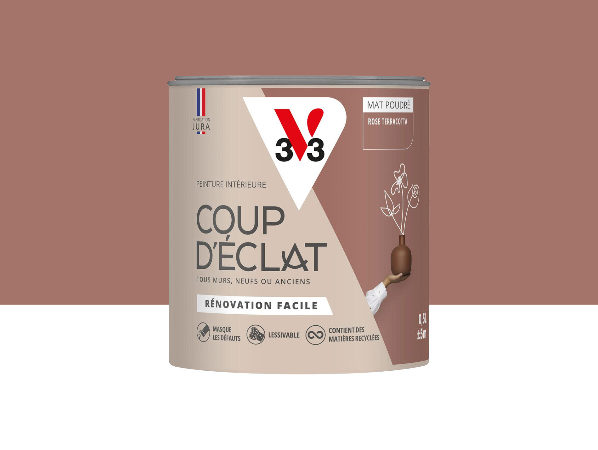 Peinture de décoration Coup d'éclat V33 Rose terracota 500ml