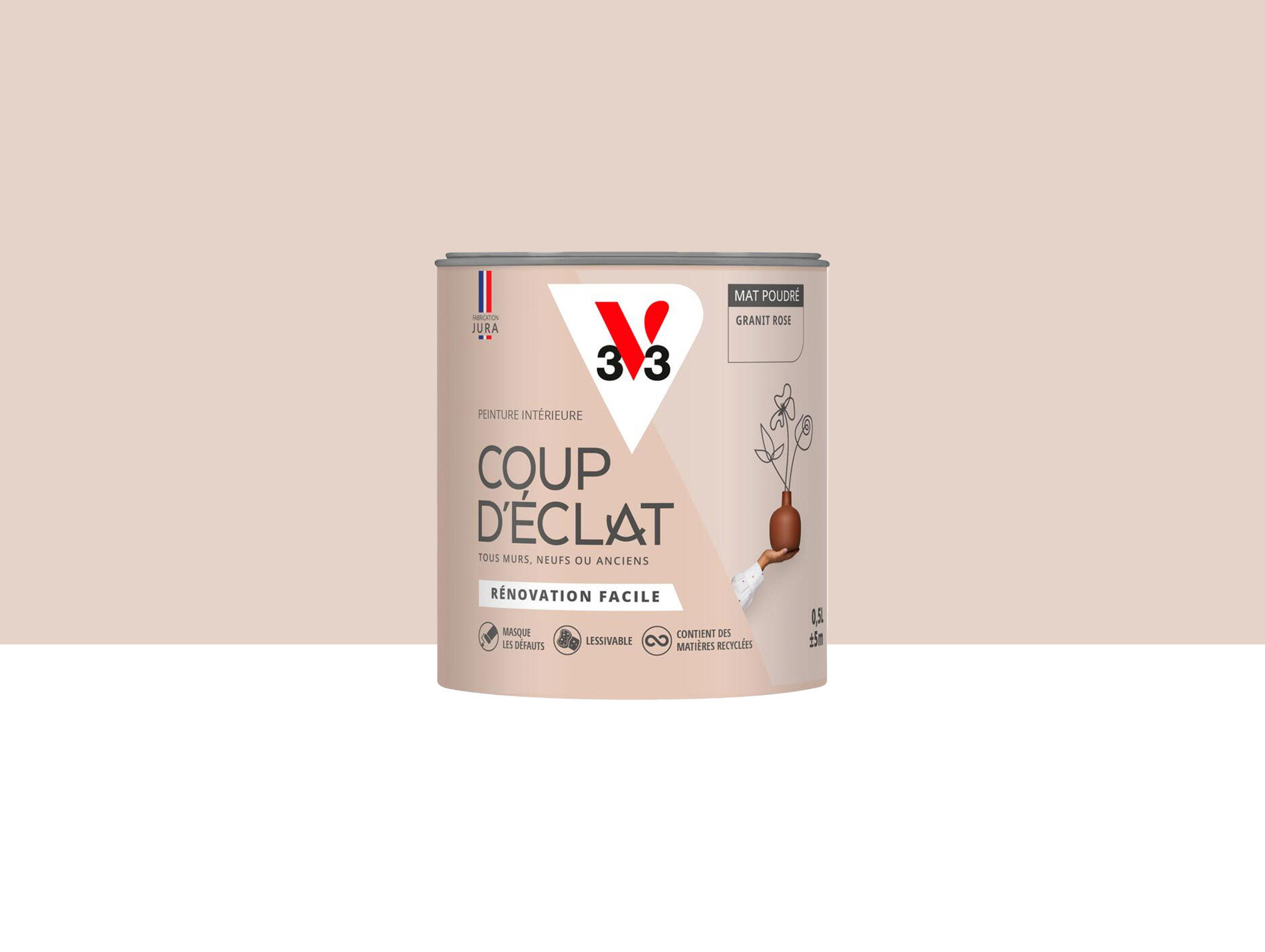 Peinture de décoration Coup d'éclat V33 Granit rose 500ml