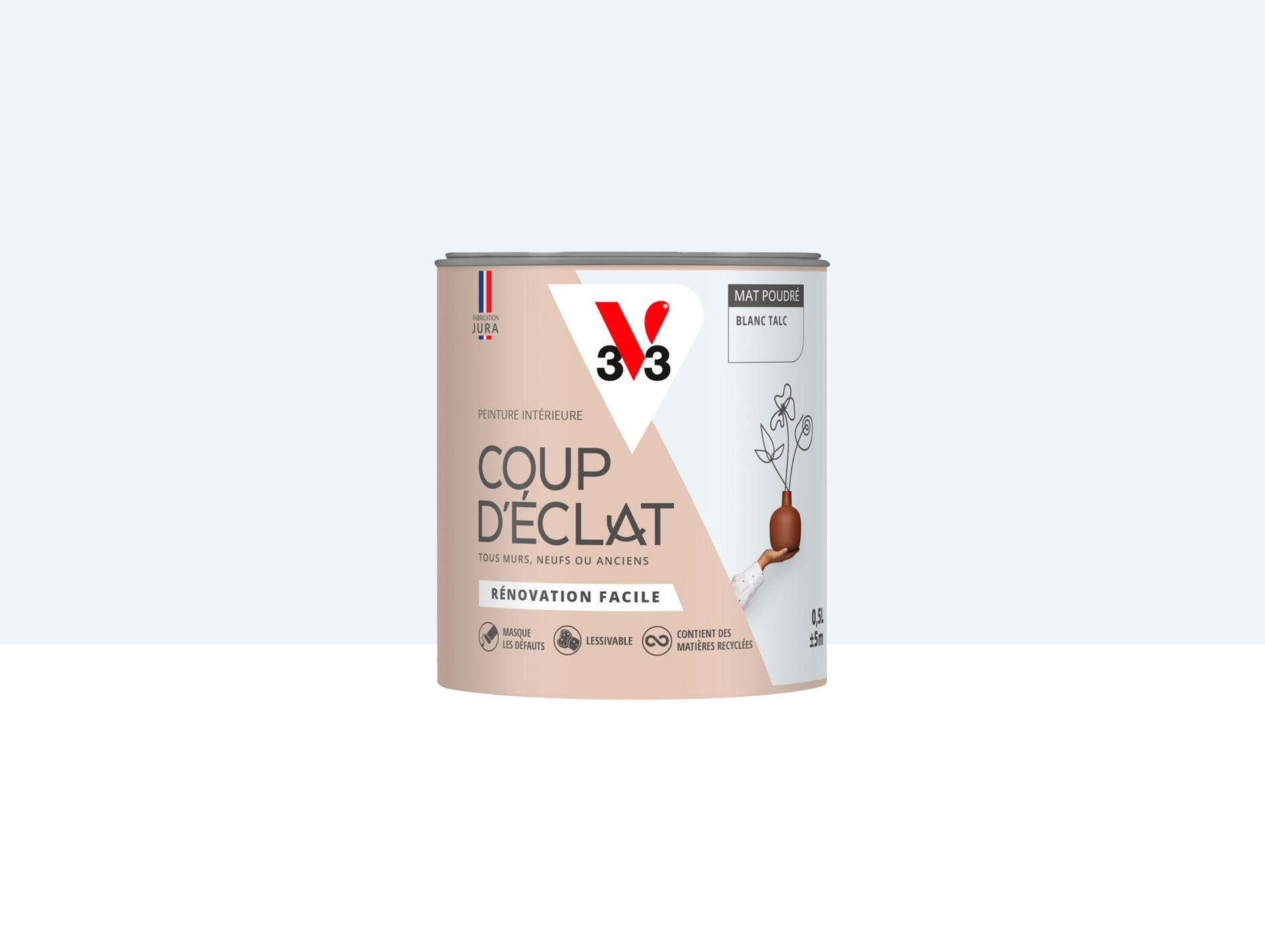 Peinture de décoration Coup d'éclat V33 Blanc Talc 500ml