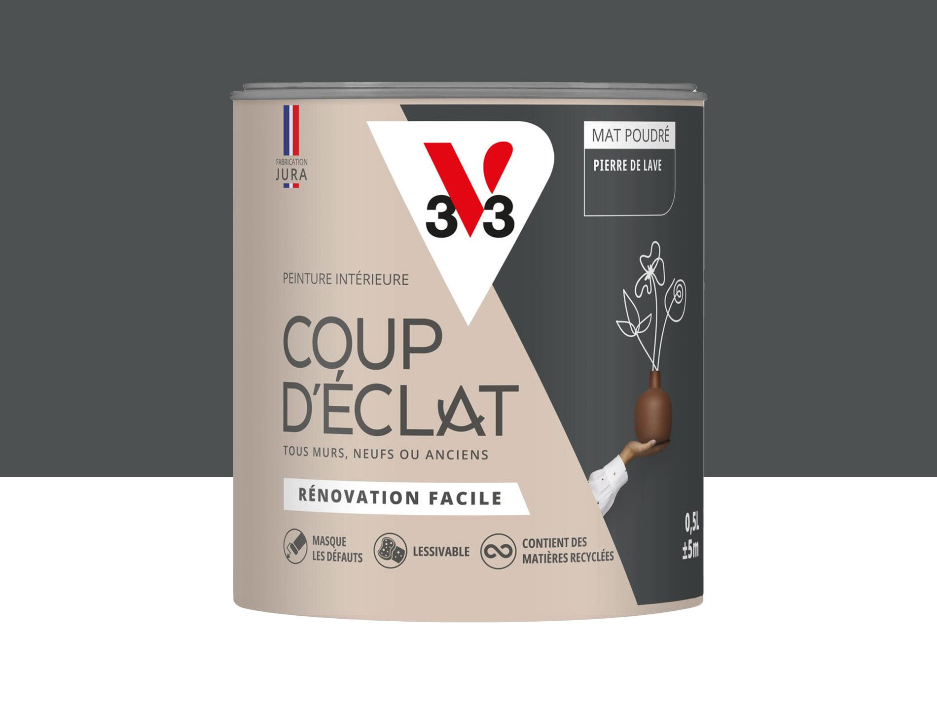Peinture de décoration Coup d'éclat V33 Pierre de lave 500ml