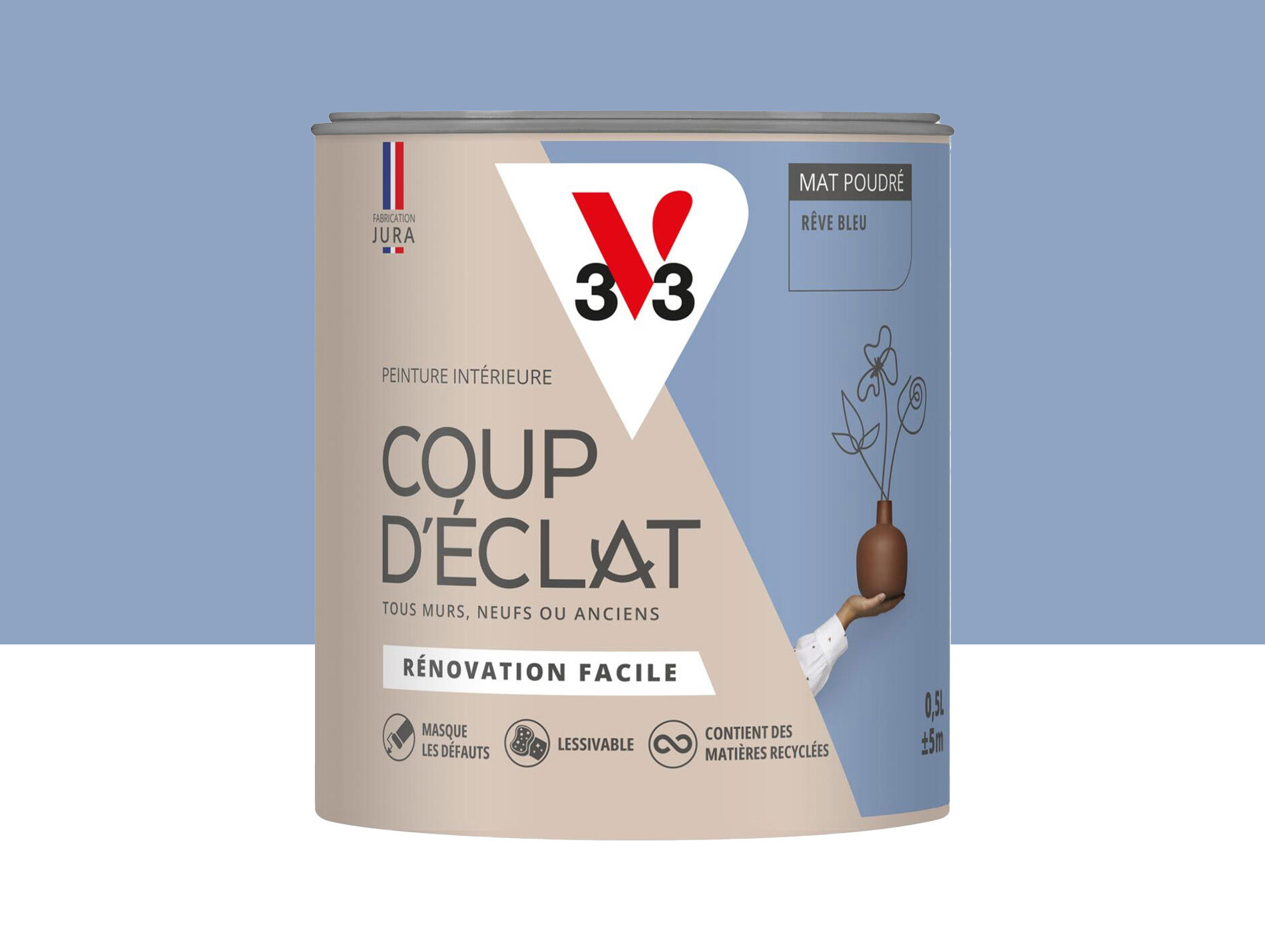 Peinture de décoration Coup d'éclat V33 Rêve bleu 500ml