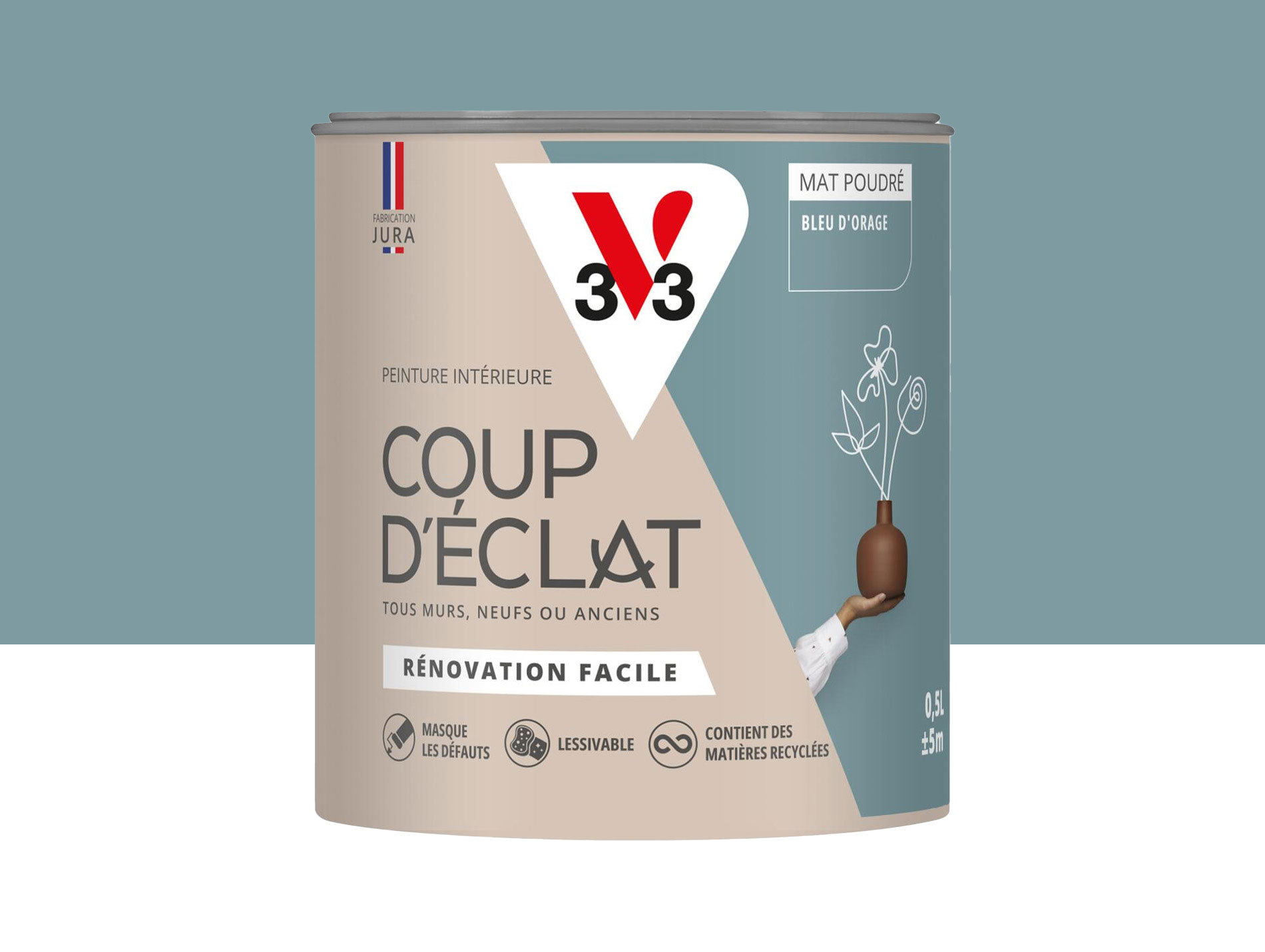 Peinture de décoration Coup d'éclat V33 Bleu d'orage 500ml