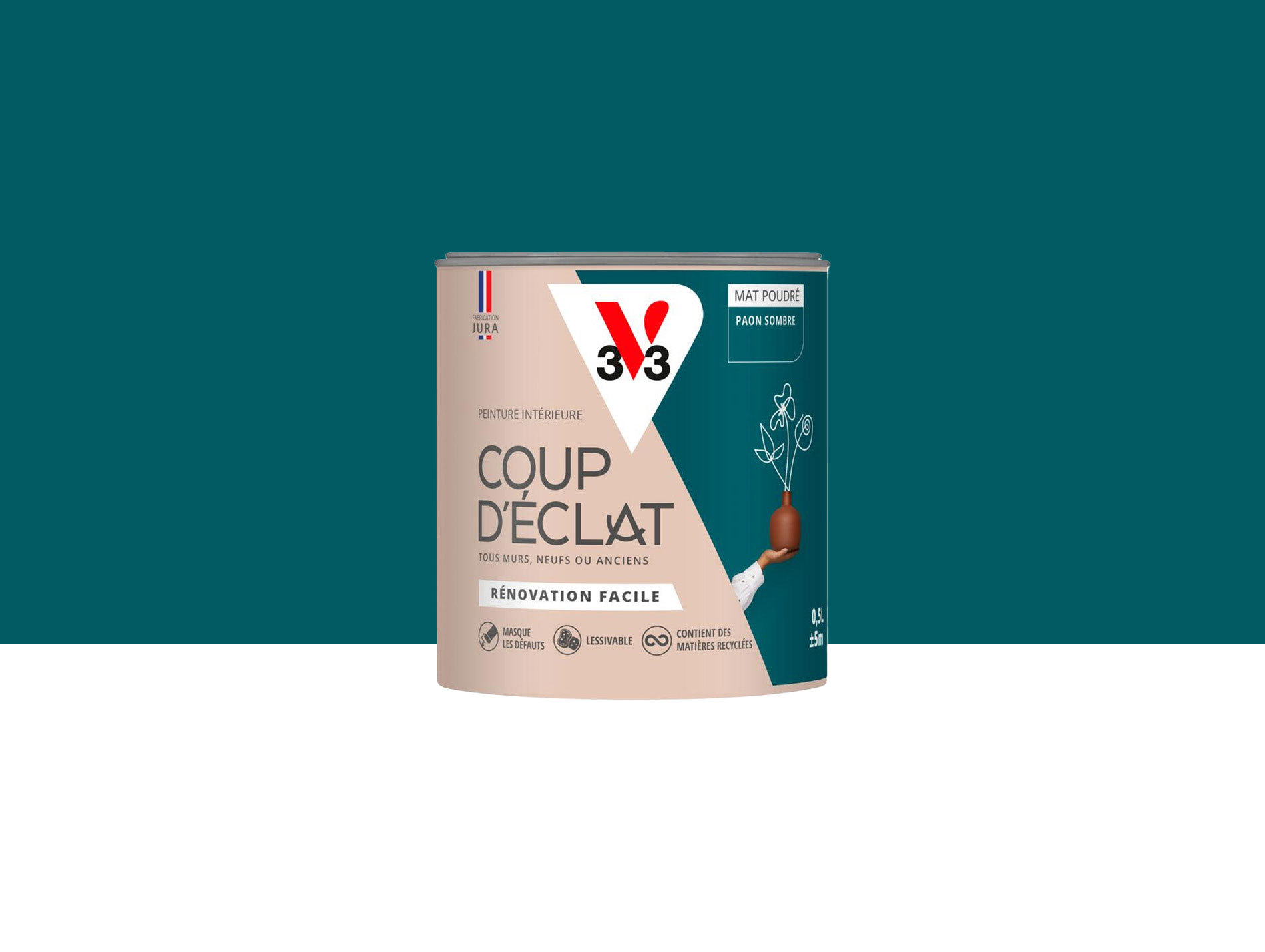 Peinture de décoration Coup d'éclat V33 Paon sombre 500ml