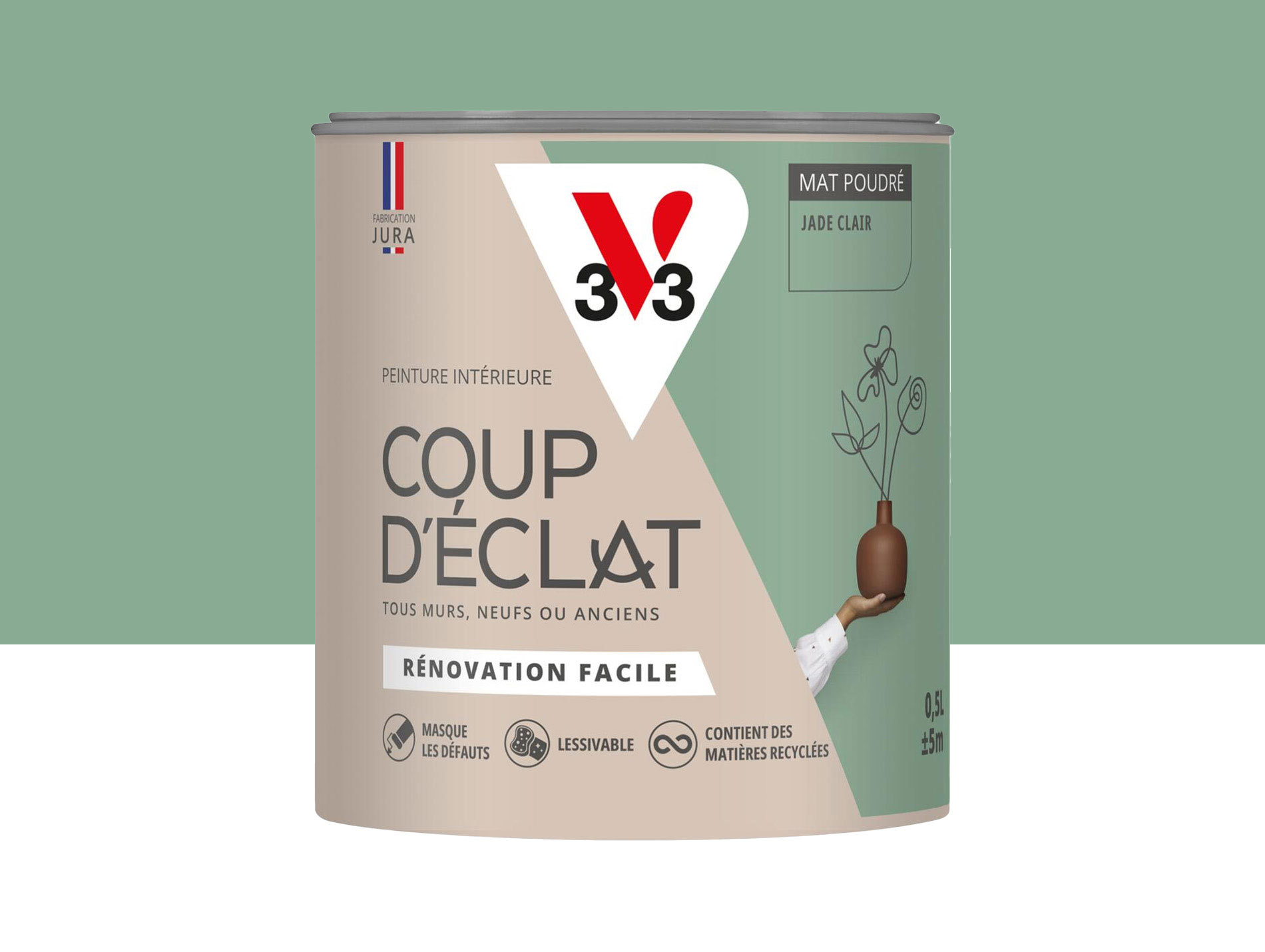 Peinture de décoration Coup d'éclat V33 Jade clair 500ml