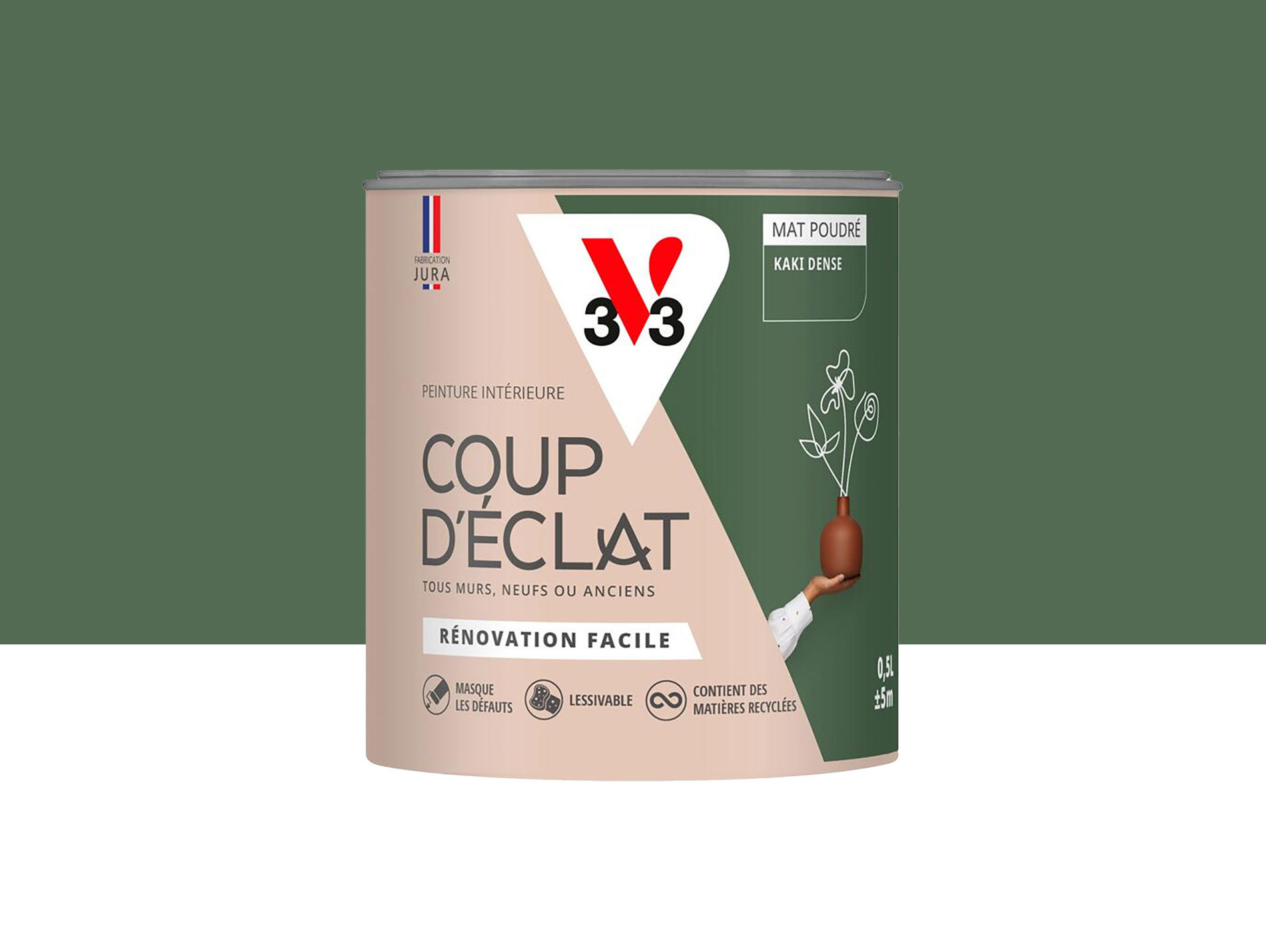 Peinture de décoration Coup d'éclat V33 Kaki dense 500ml