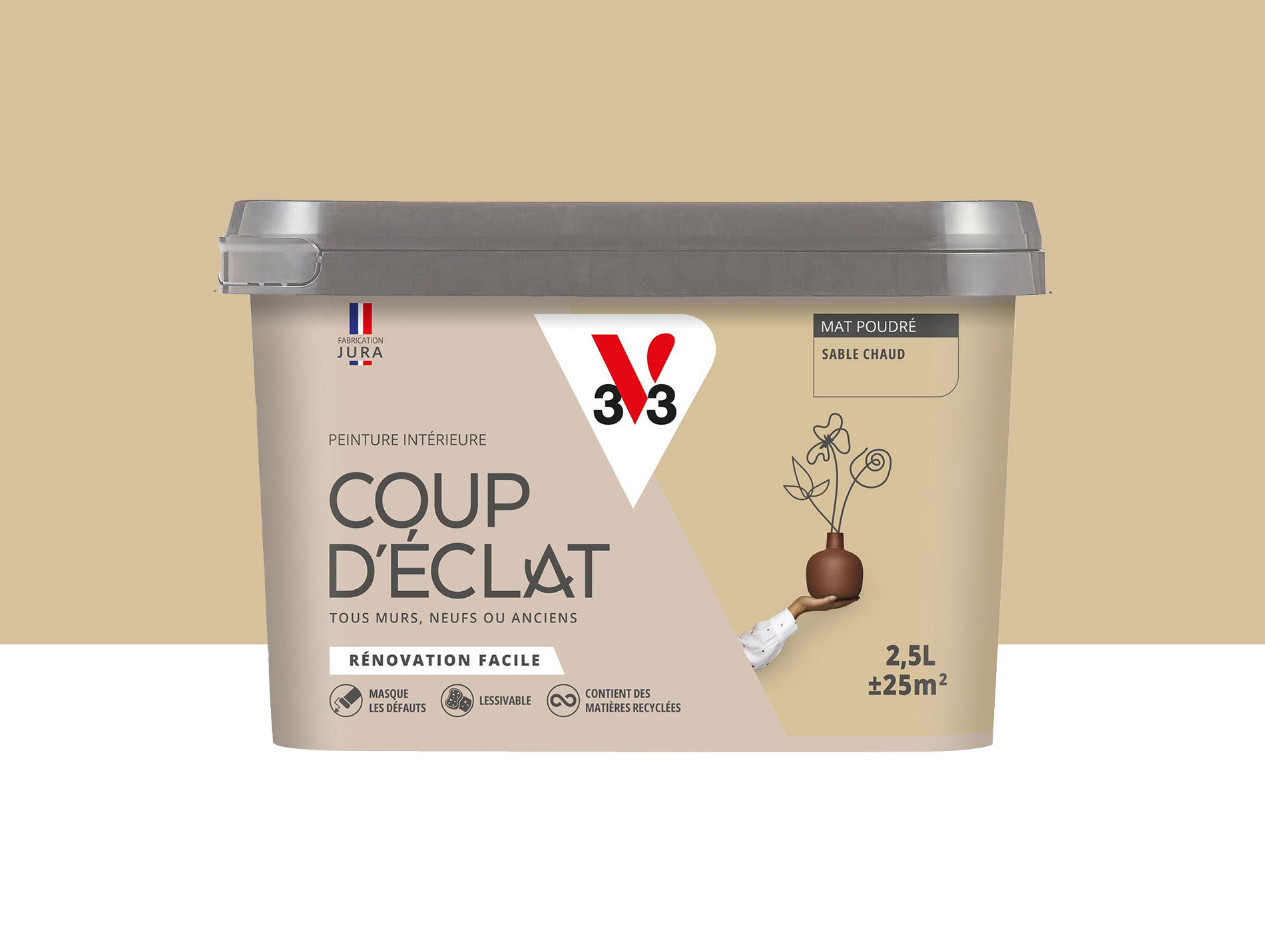 Peinture de décoration Coup d'éclat V33 Sable chaud 2,5L