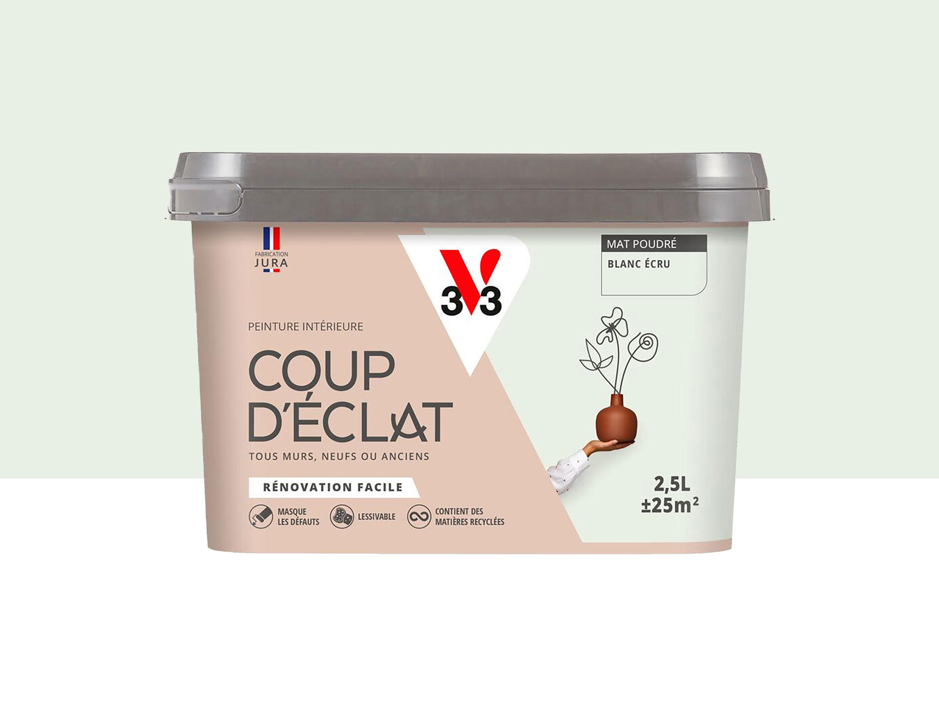 Peinture de décoration Coup d'éclat V33 Blanc écru 2,5L