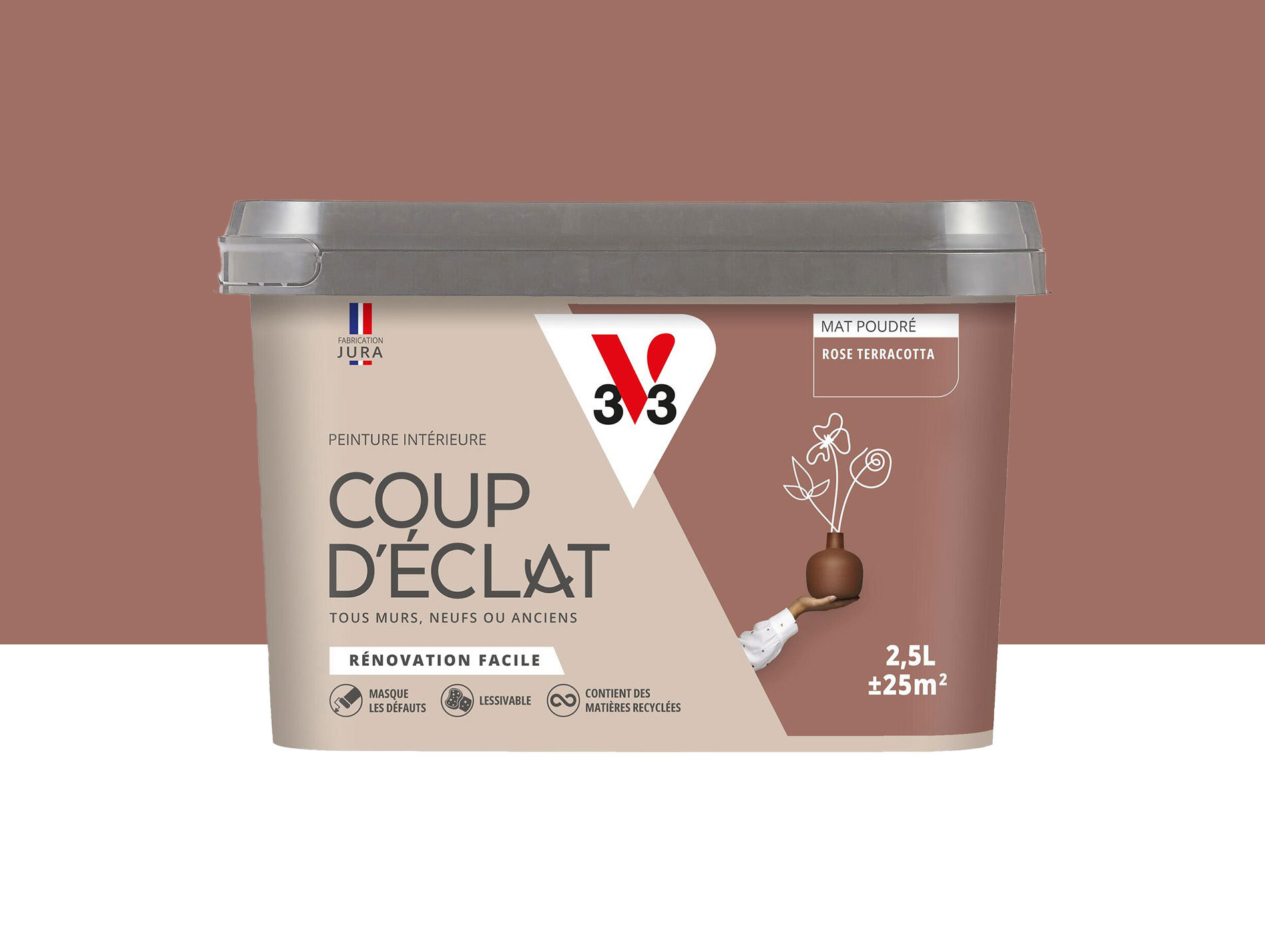 Peinture de décoration Coup d'éclat V33 Rose terracota 2,5L