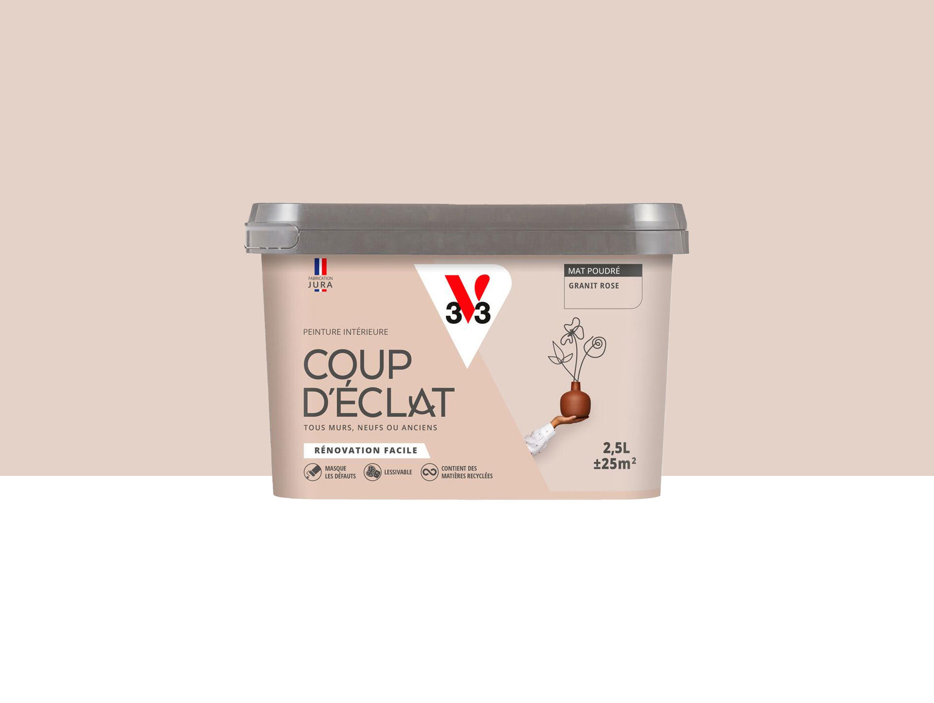 Peinture de décoration Coup d'éclat V33 Granit rose 2,5L