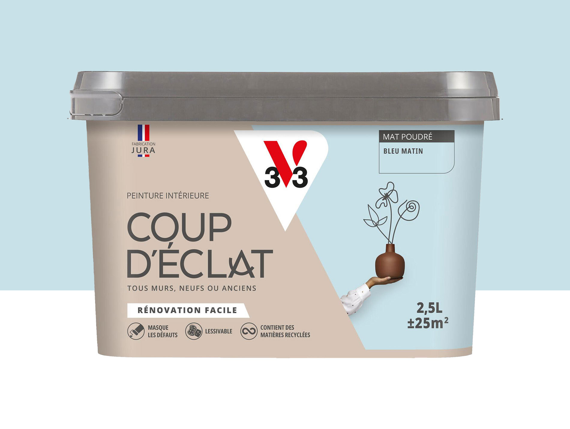 Peinture de décoration Coup d'éclat V33 Bleu matin 2,5L