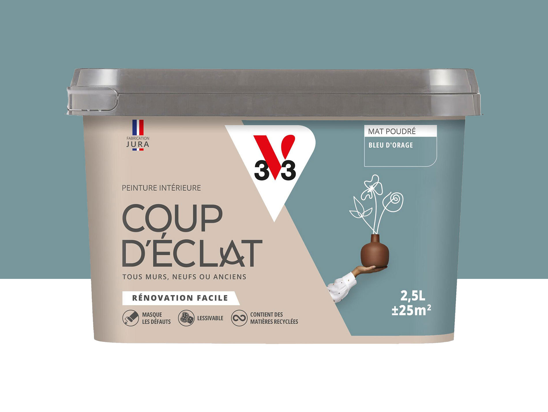 Peinture de décoration Coup d'éclat V33 Bleu d'orage 2,5L