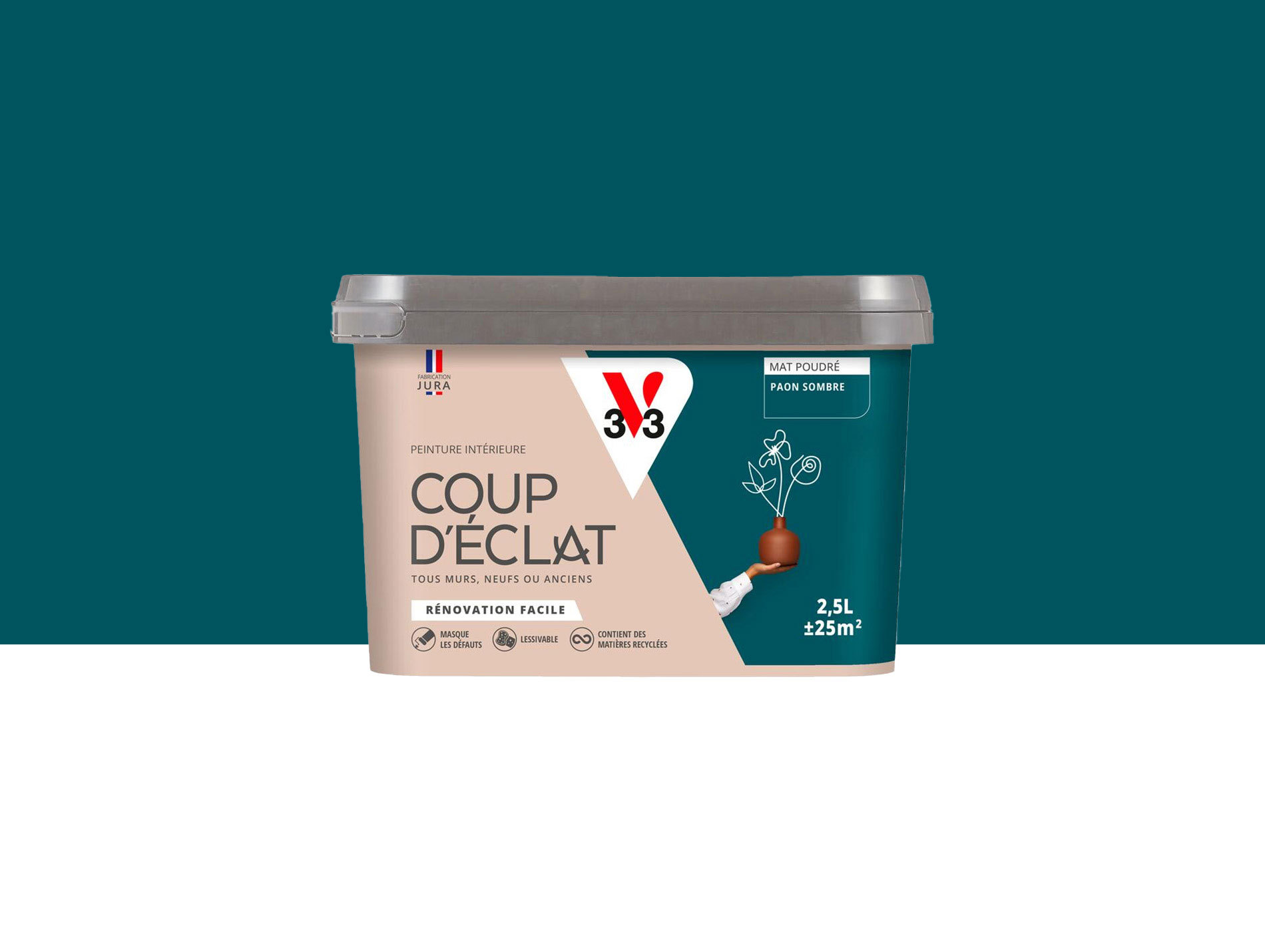 Peinture de décoration Coup d'éclat V33 Paon sombre 2,5L