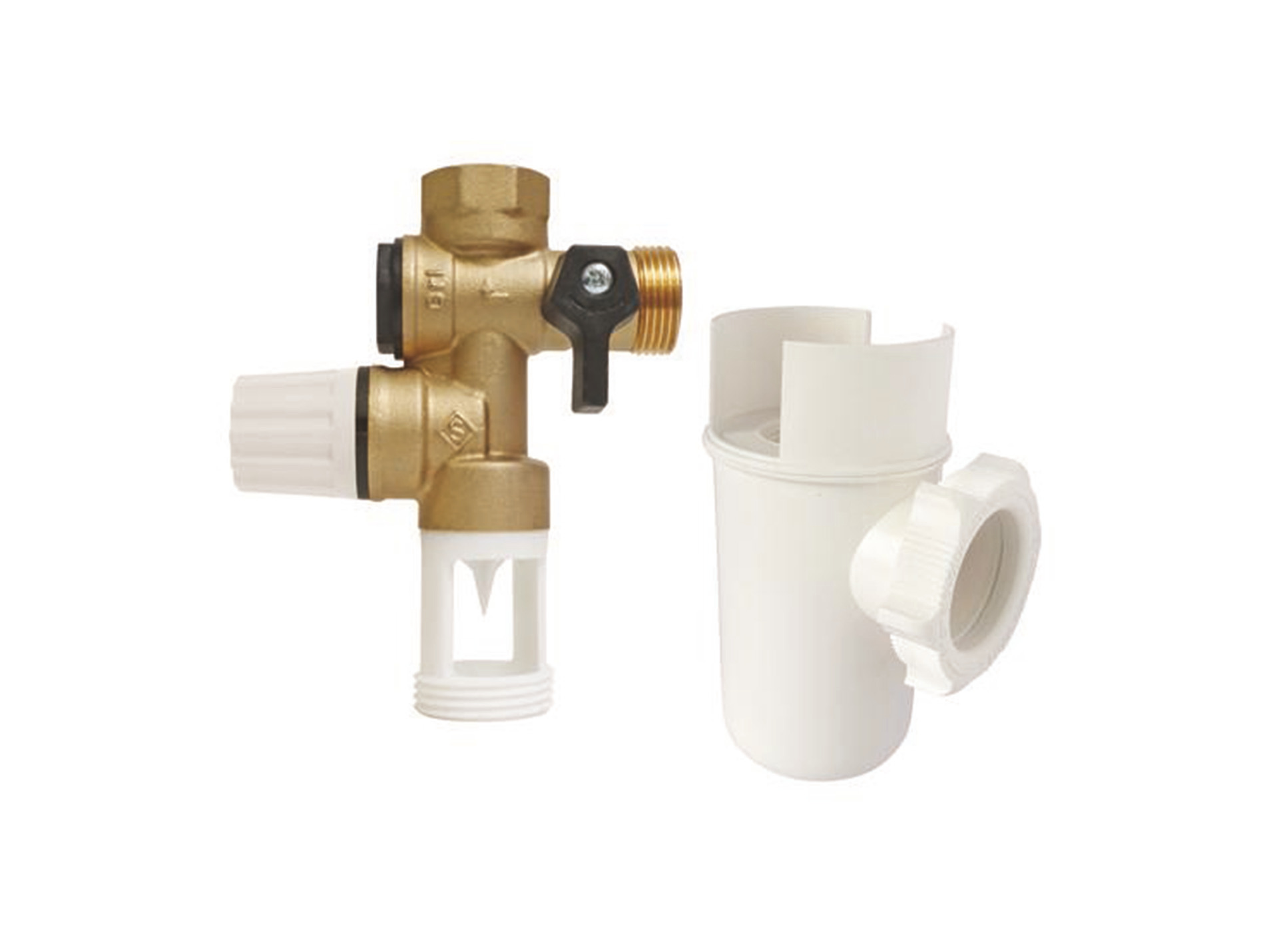 Kit groupe de sécurité laiton + siphon SOMATHERM