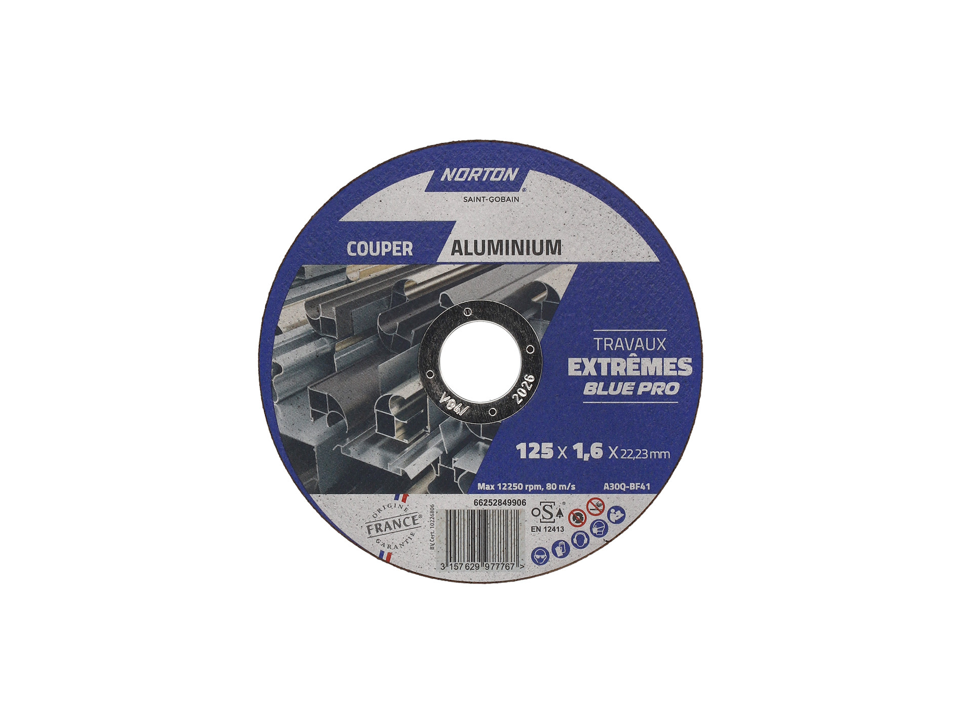 Disque à tronçonner NORTON plat extrême alu Ø125mm