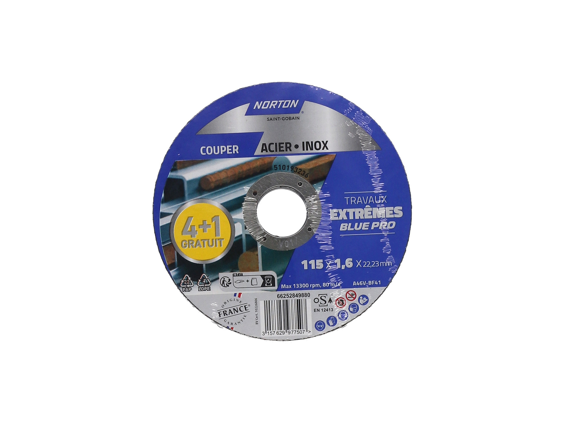 Disque à tronçonner métal extrême NORTON Ø115mm 4+1