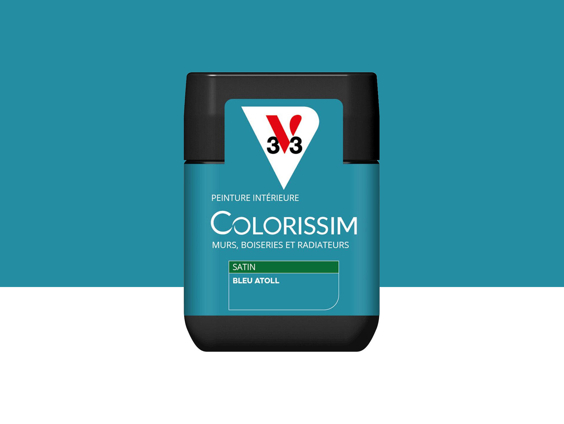 Peinture de décoration Colorissim V33 Bleu atoll satiné 75ml