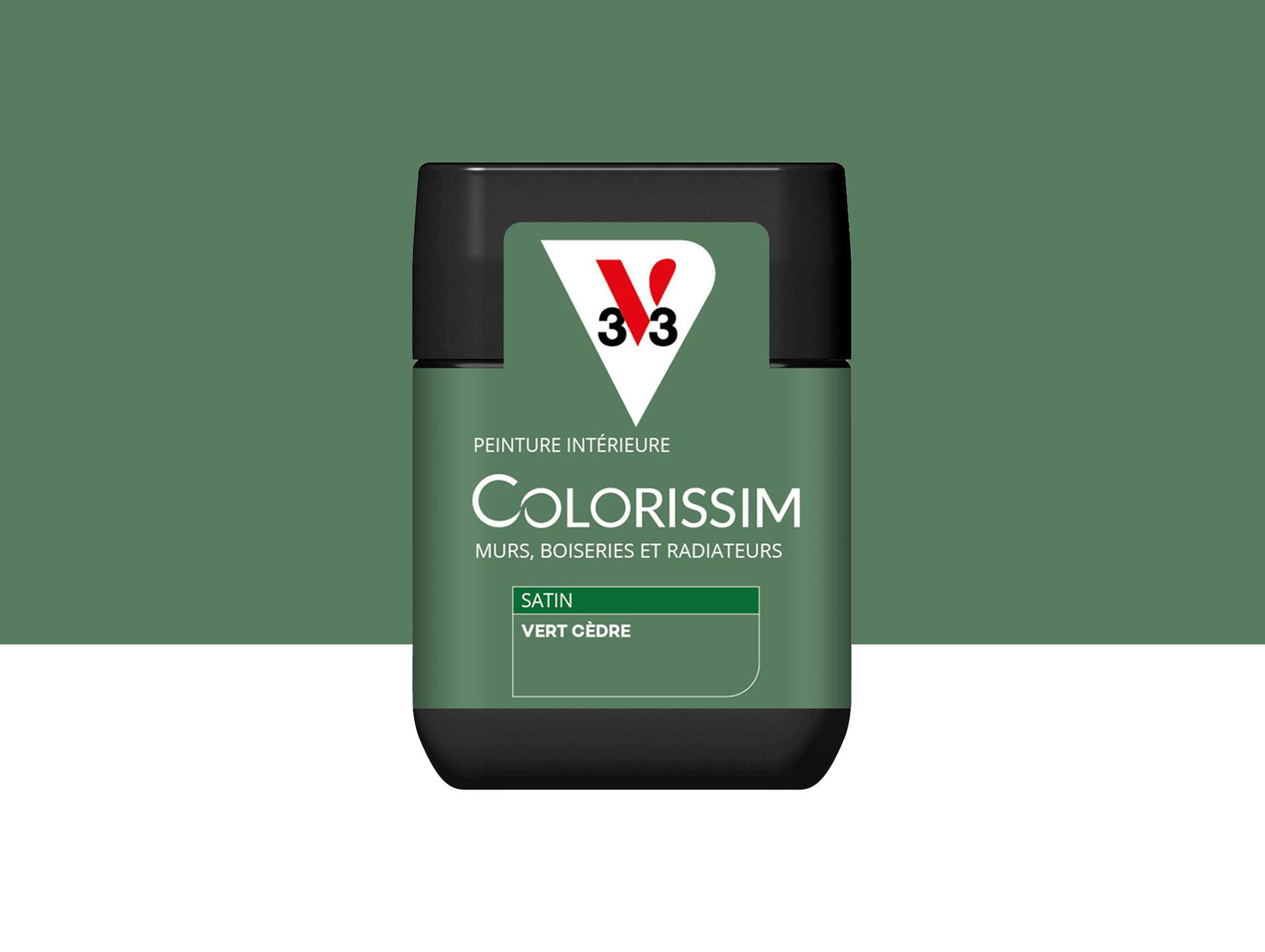 Peinture de décoration Colorissim V33 Vert cèdre satiné 75ml