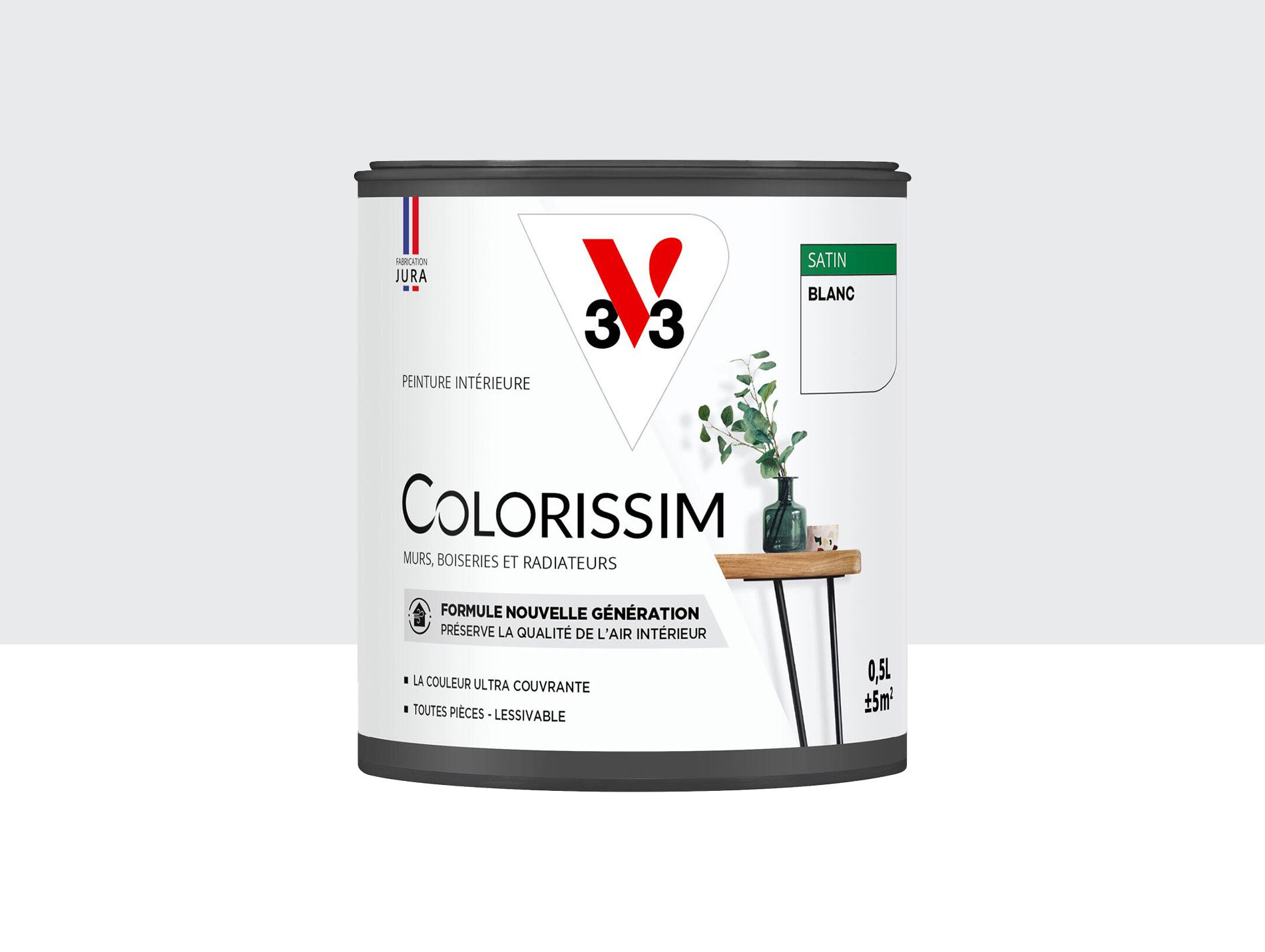 Peinture de décoration Colorissim V33 Blanc satiné 500ml