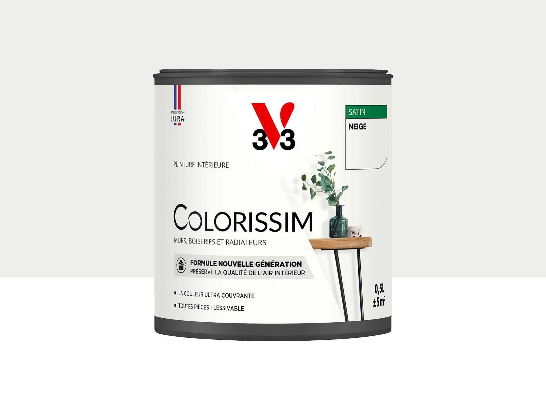 Peinture de décoration Colorissim V33 Neige satiné 500ml