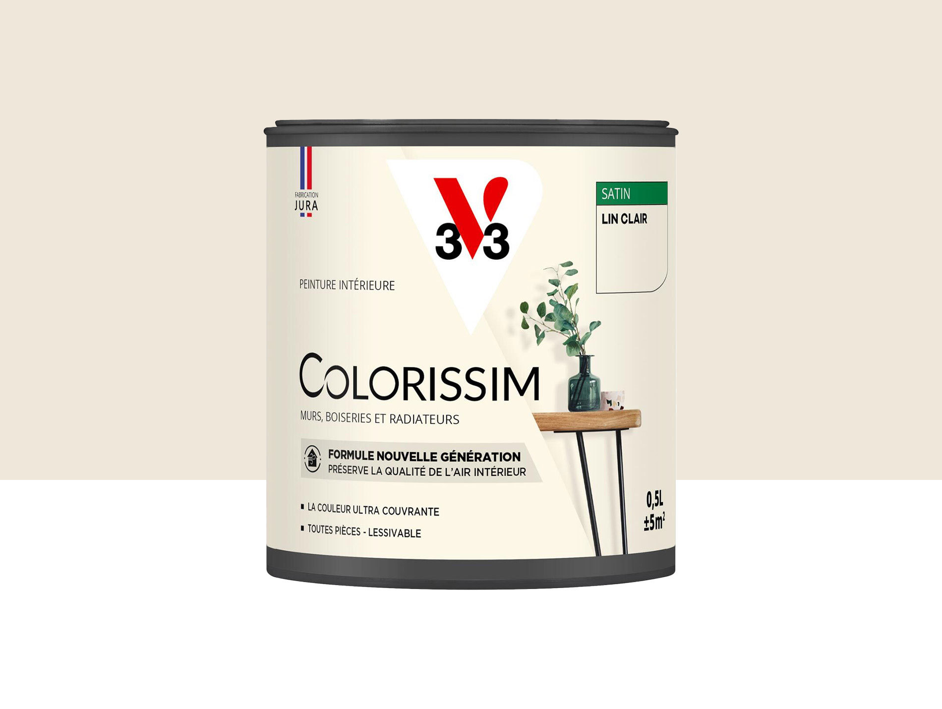 Peinture de décoration Colorissim V33 Lin clair satiné 500ml