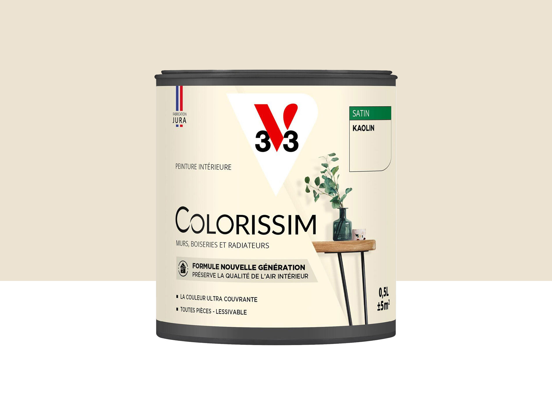 Peinture de décoration Colorissim V33 Kaolin satiné 500ml