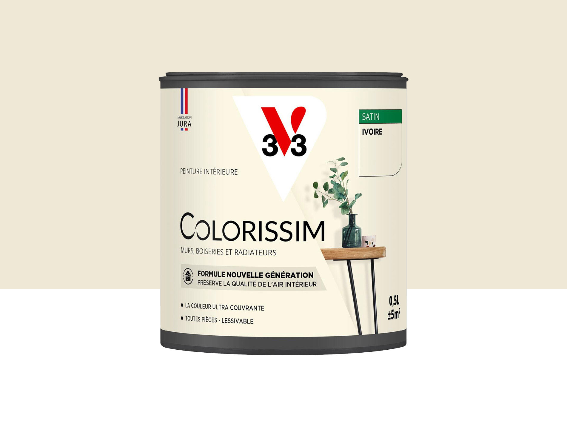 Peinture de décoration Colorissim V33 Ivoire satiné 500ml