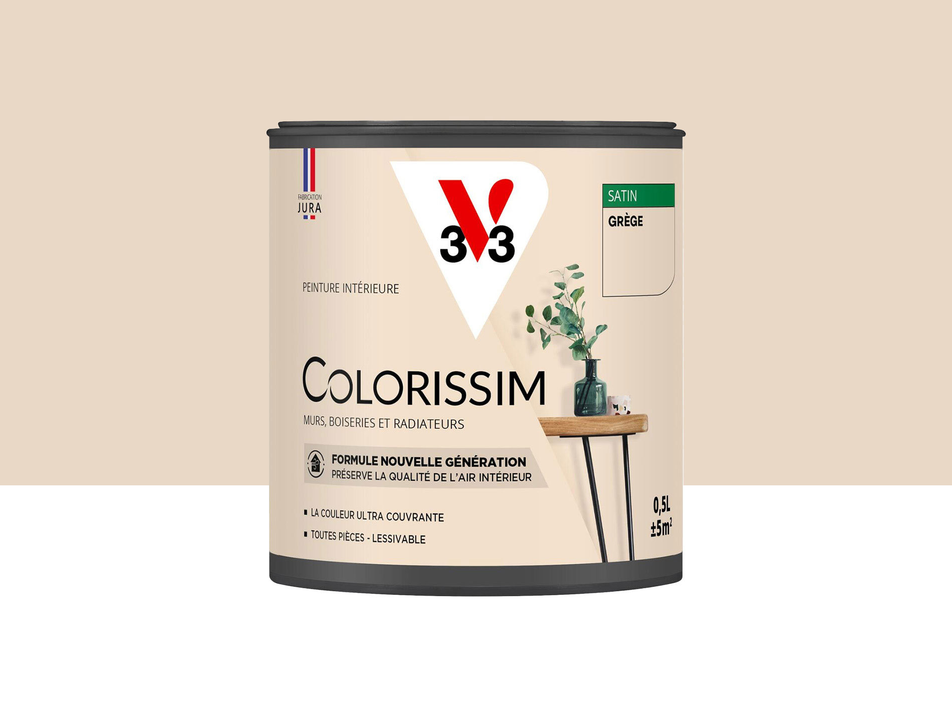 Peinture de décoration Colorissim V33 Grège satiné 500ml