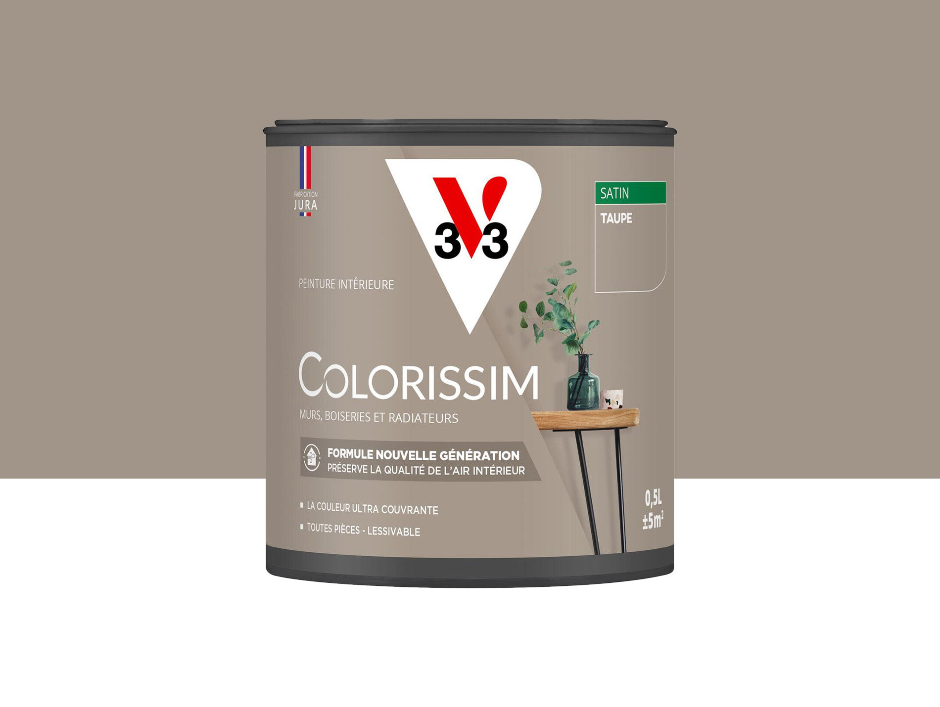 Peinture de décoration Colorissim V33 Taupe satiné 500ml