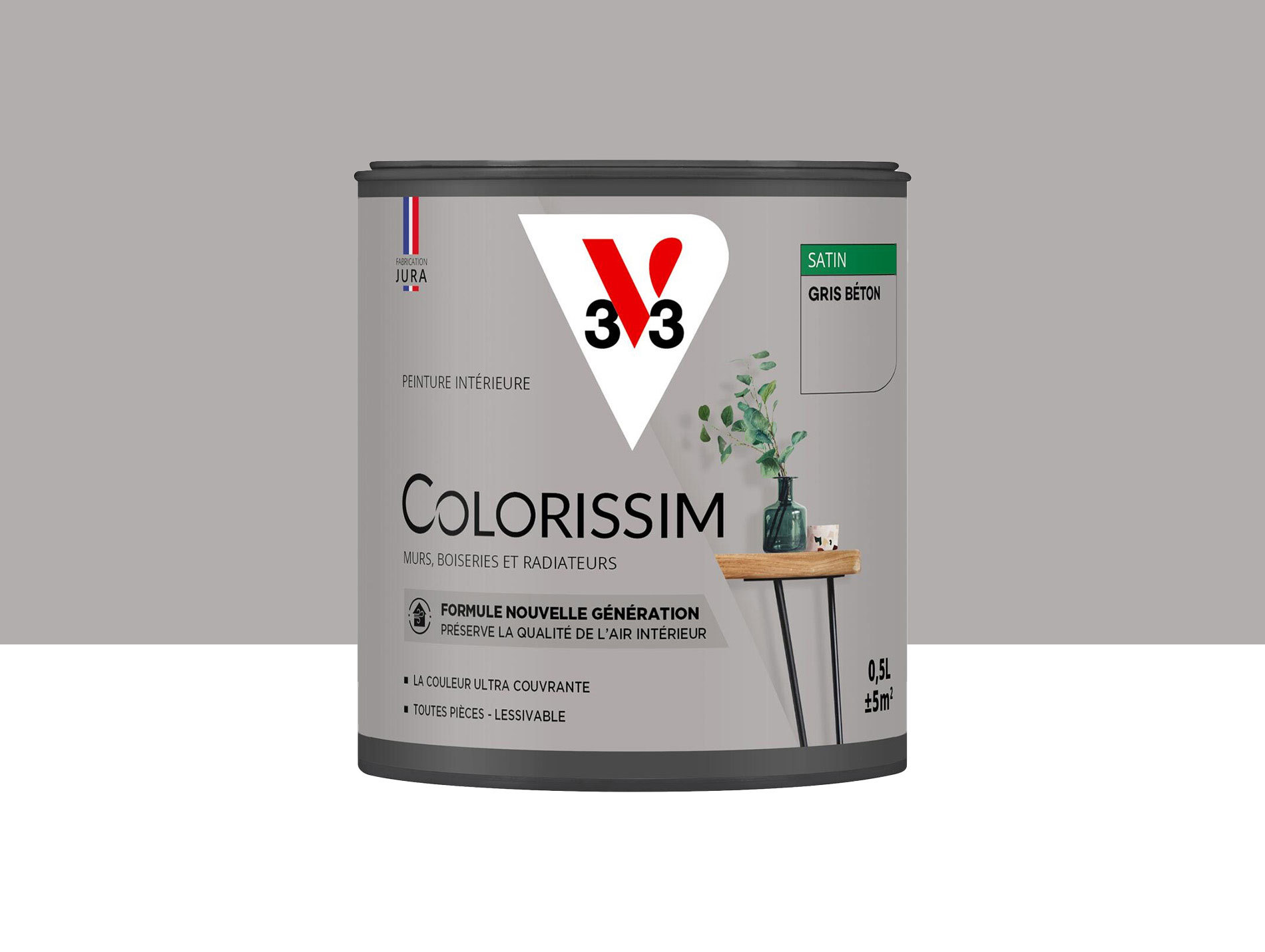 Peinture de décoration Colorissim V33 Gris béton satiné 500ml