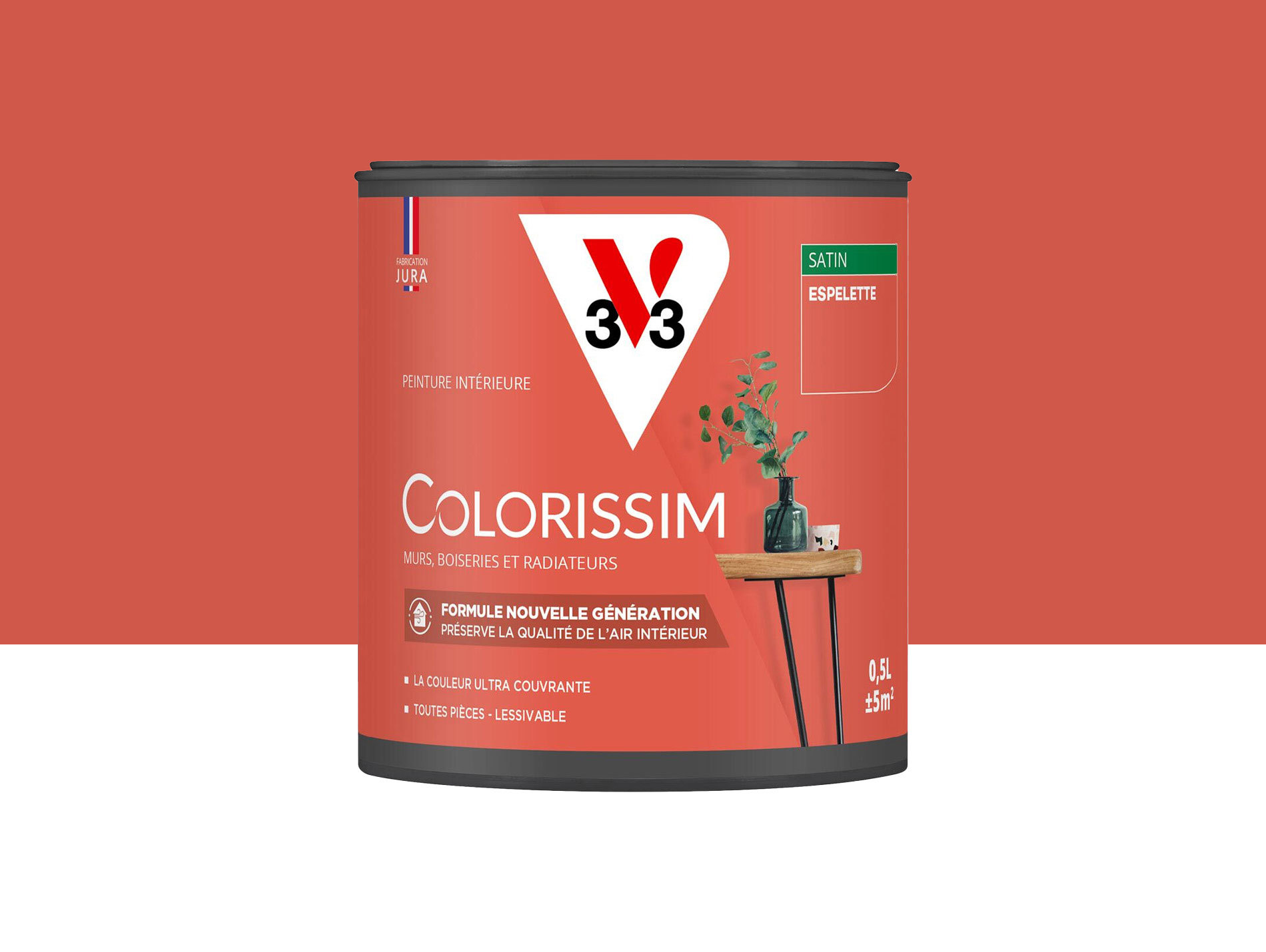 Peinture de décoration Colorissim V33 Espelette satiné 500ml