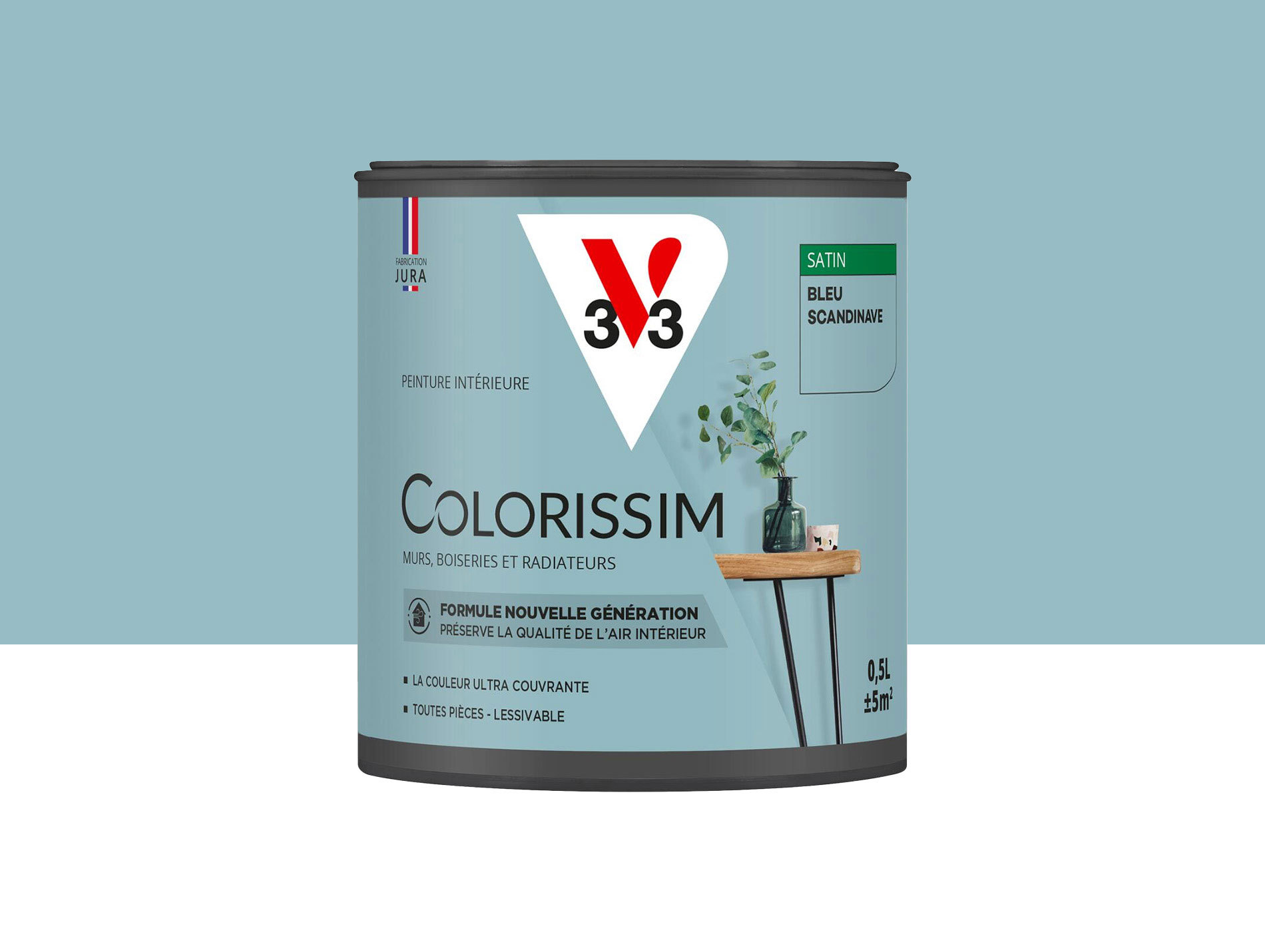 Peinture de décoration Colorissim V33 Bleu scandinave satiné 500ml